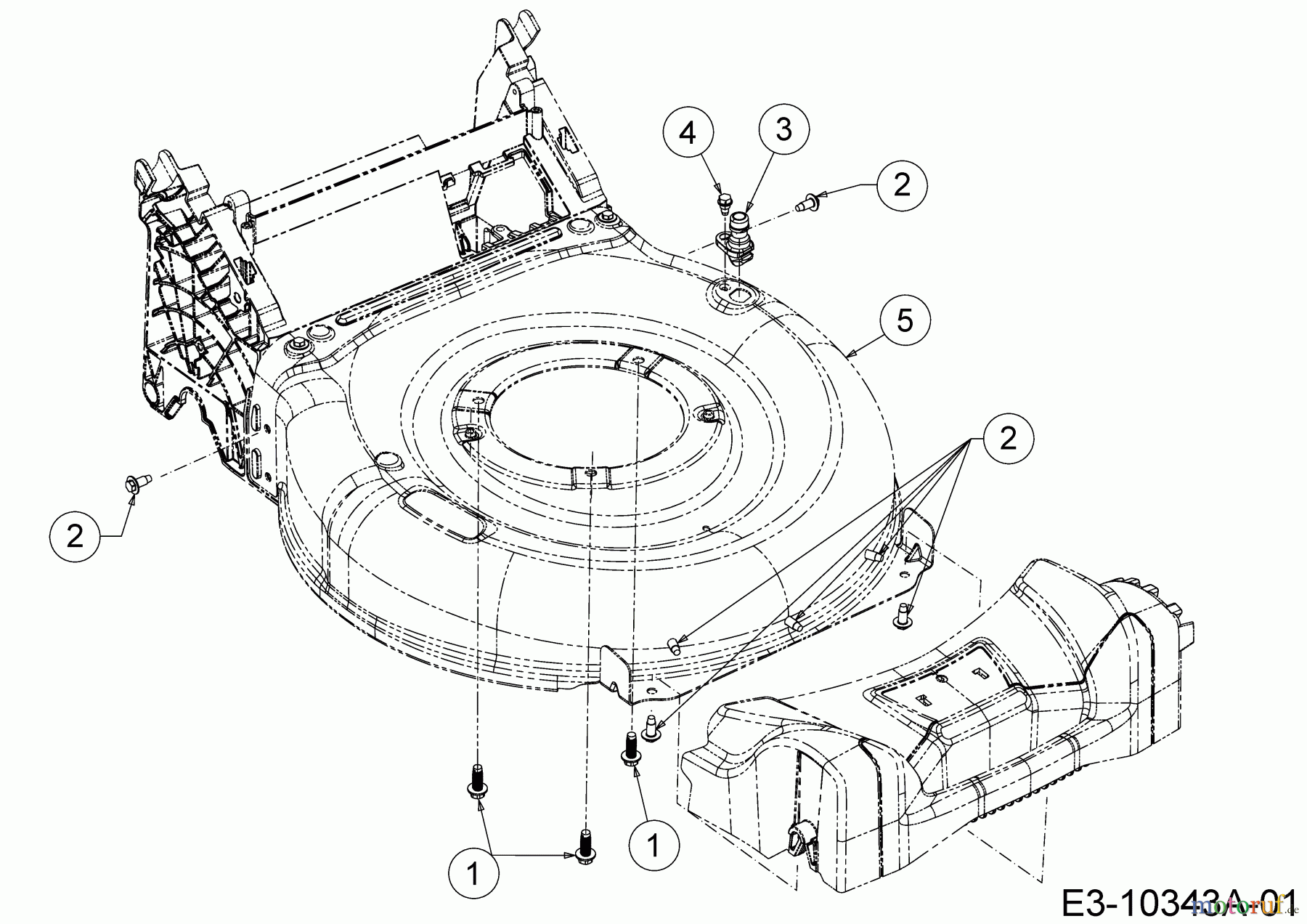  MTD Motormäher mit Antrieb LMEX 46 KHT 12C-TH7D682  (2018) Mähwerksgehäuse, Waschdüse