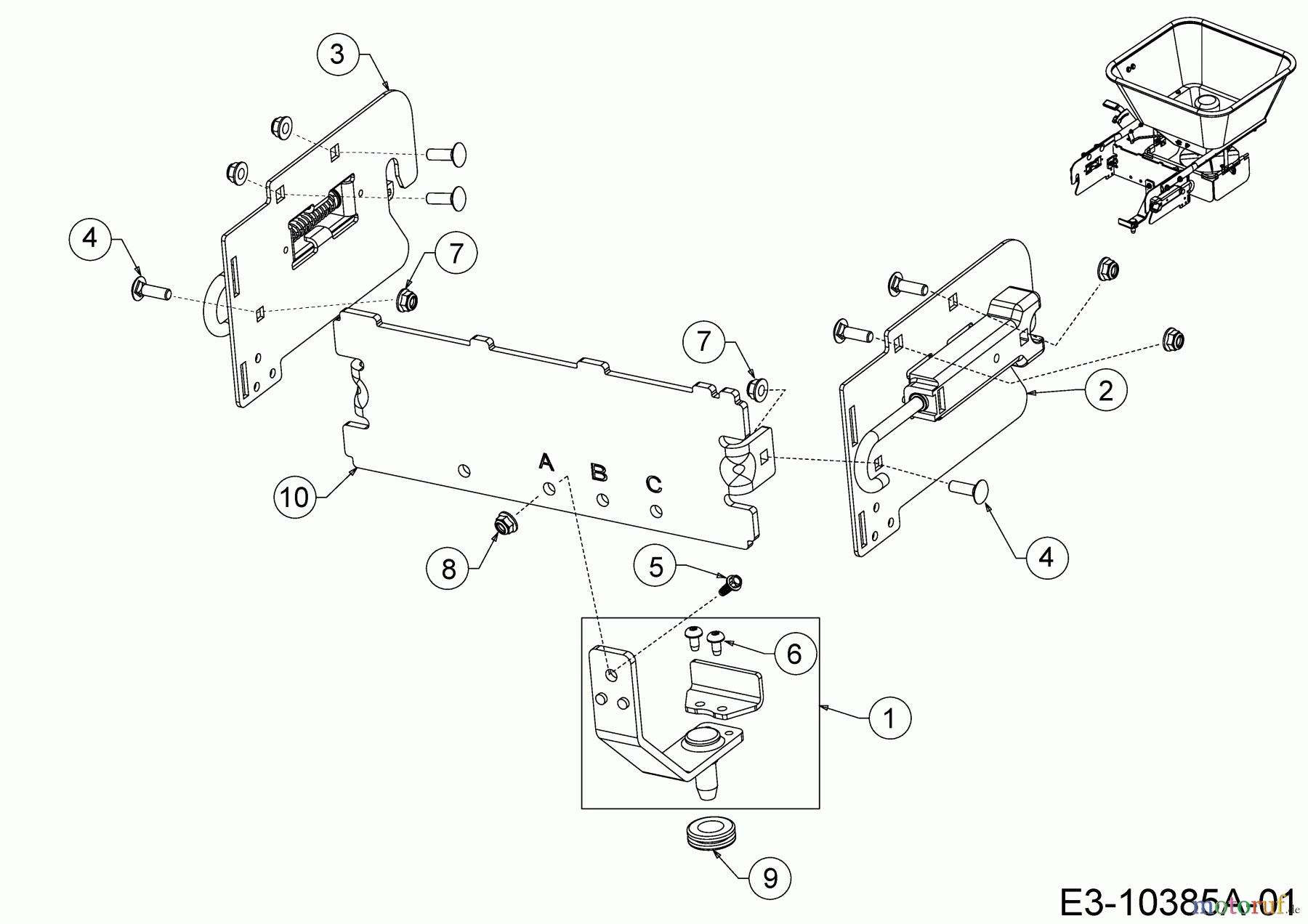  MTD Zubehör Zubehör Garten- und Rasentraktoren Gepäckträger für A Serie (NX 15) Seitenauswurf 19A30029100  (2017) Schnellwechsler