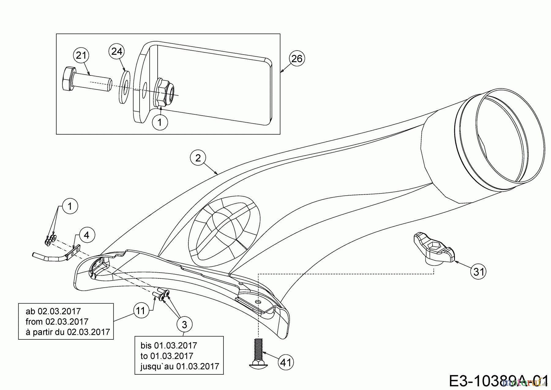  MTD Zubehör Zubehör Garten- und Rasentraktoren Grasfangvorrichtung für A Serie (NX-15) mit Mähwerk S (42