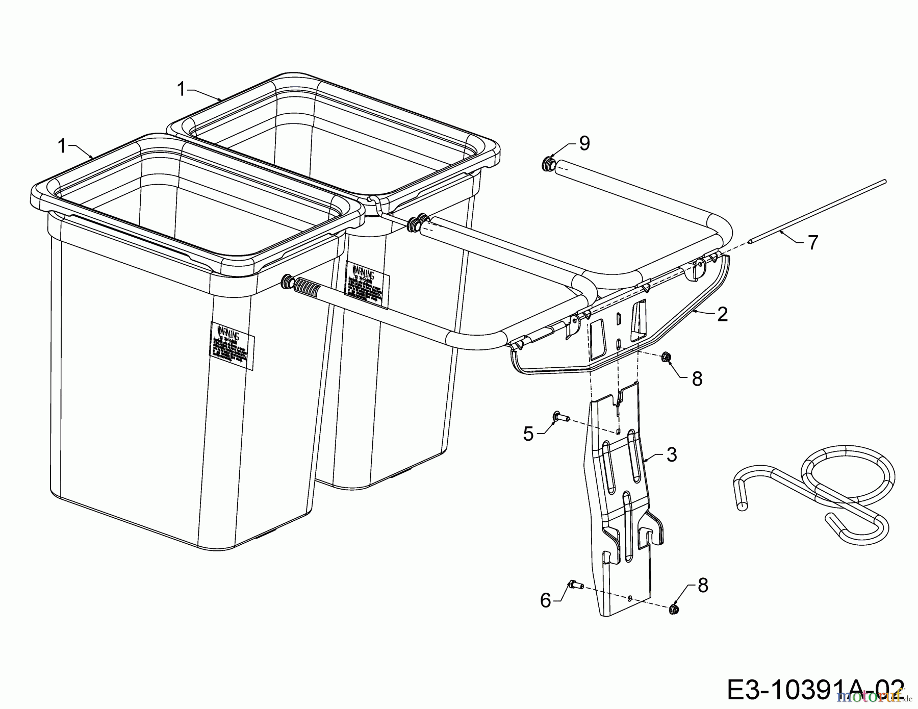  MTD Zubehör Zubehör Garten- und Rasentraktoren Grasfangvorrichtung für A Serie (NX-15) mit Mähwerk F (38