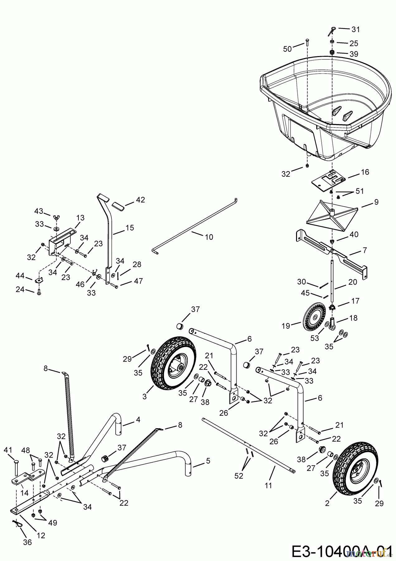  MTD Zubehör Zubehör Garten- und Rasentraktoren Streuer 45-0527  (196-545-000) 196-545-000  (2018) Grundgerät