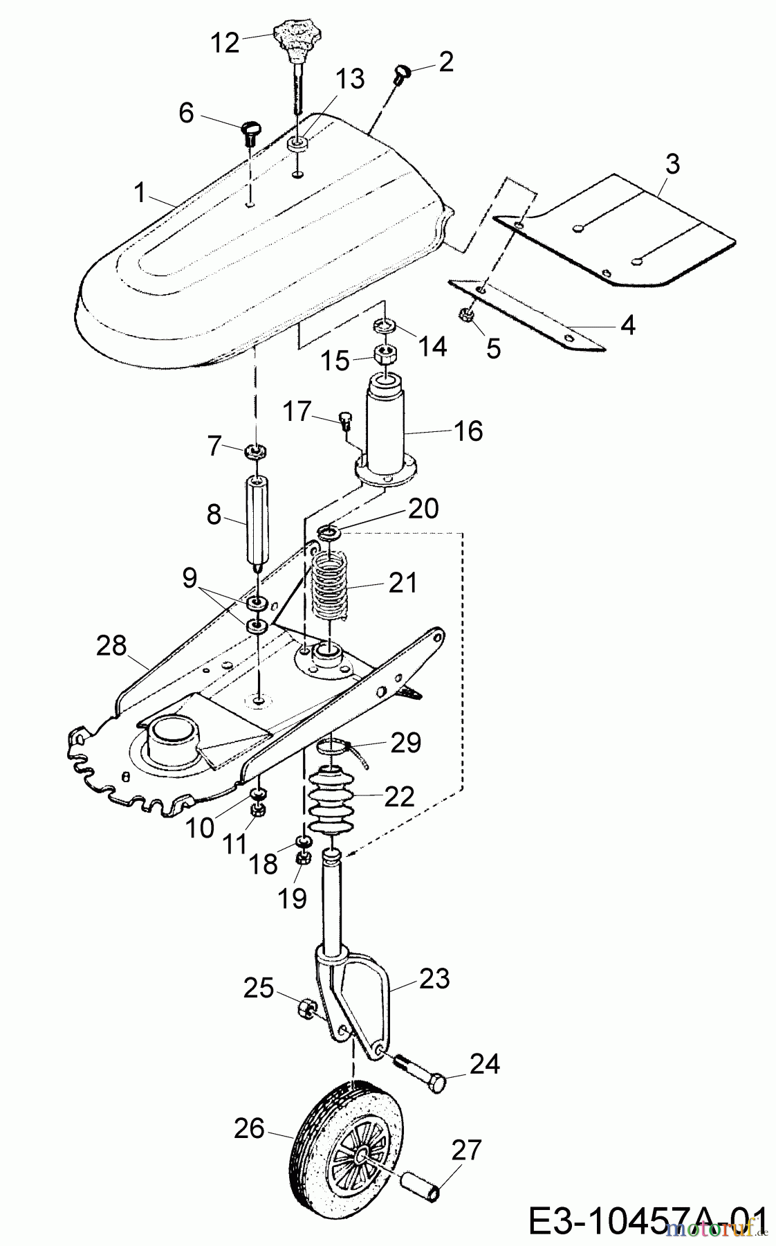  MTD Zubehör Zubehör Garten- und Rasentraktoren Frontkehrmaschine TK 520 196-603-000  (2018) Stützrad