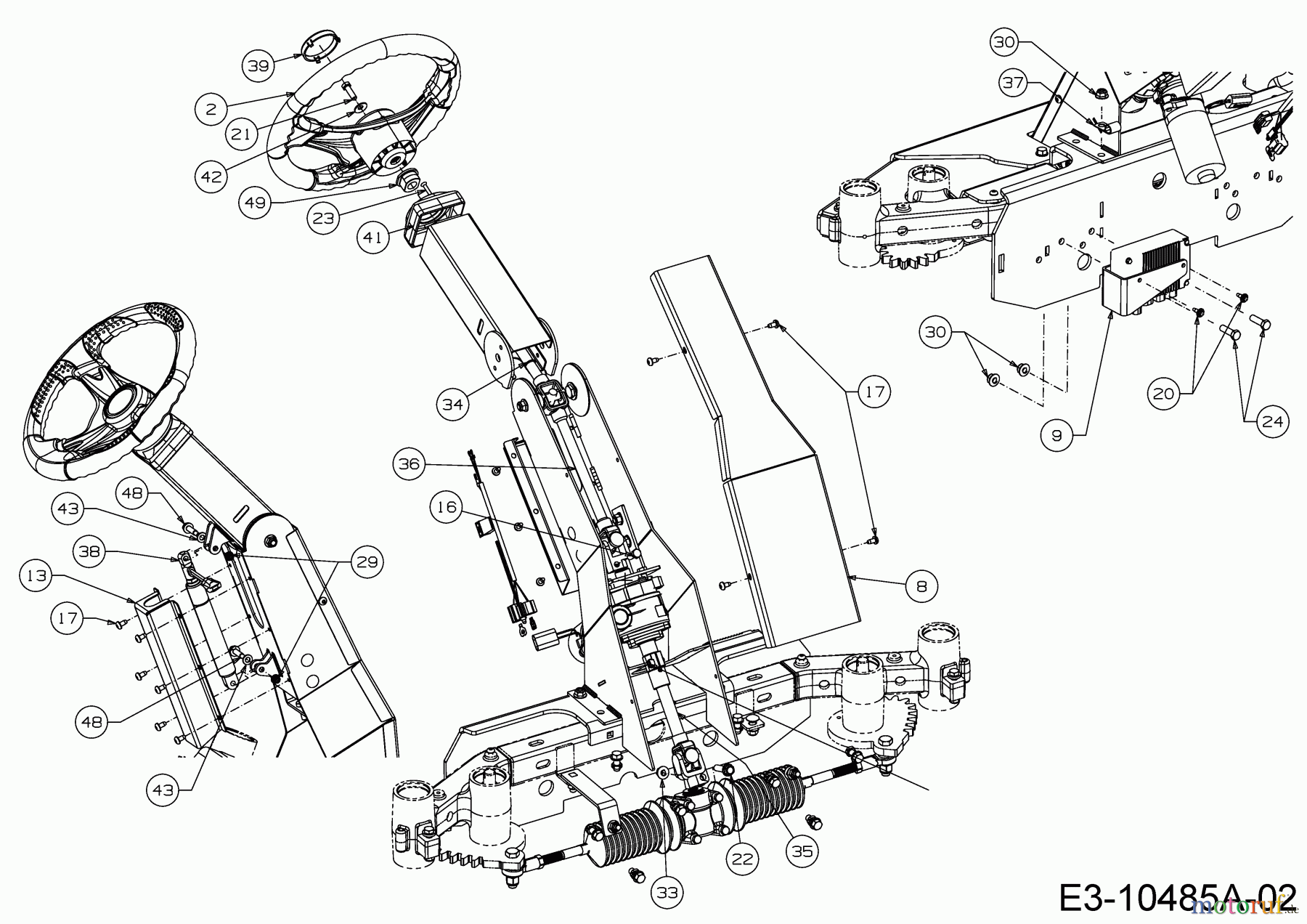  Cub Cadet Zero Turn Z5 152 53AIHJUV603  (2018) Lenkrad, Lenksäule