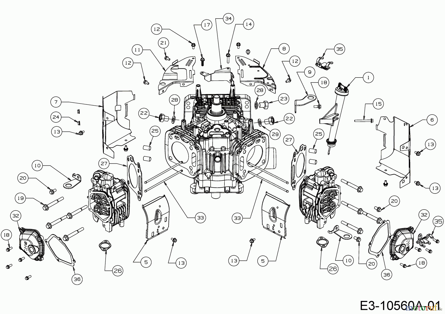  MTD-Motoren Vertikal 9Q78HUA 752Z9Q78HUA  (2018) Abdeckungen, Ölmeßstab, Ventildeckel