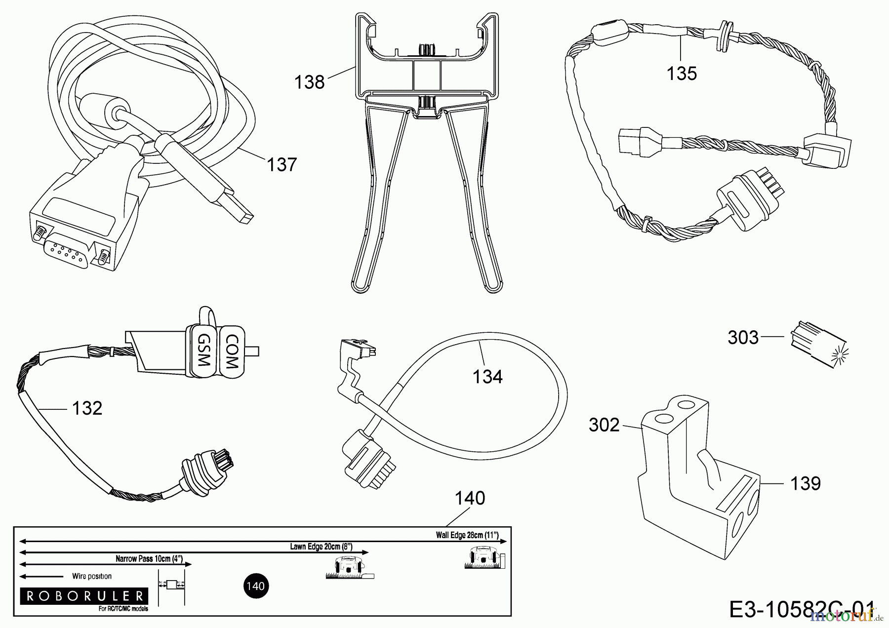  Cub Cadet Mähroboter XR2 2000 22ACFAFD603  (2018) Kabel, Kabelanschluß, Regensensor, Werkzeug