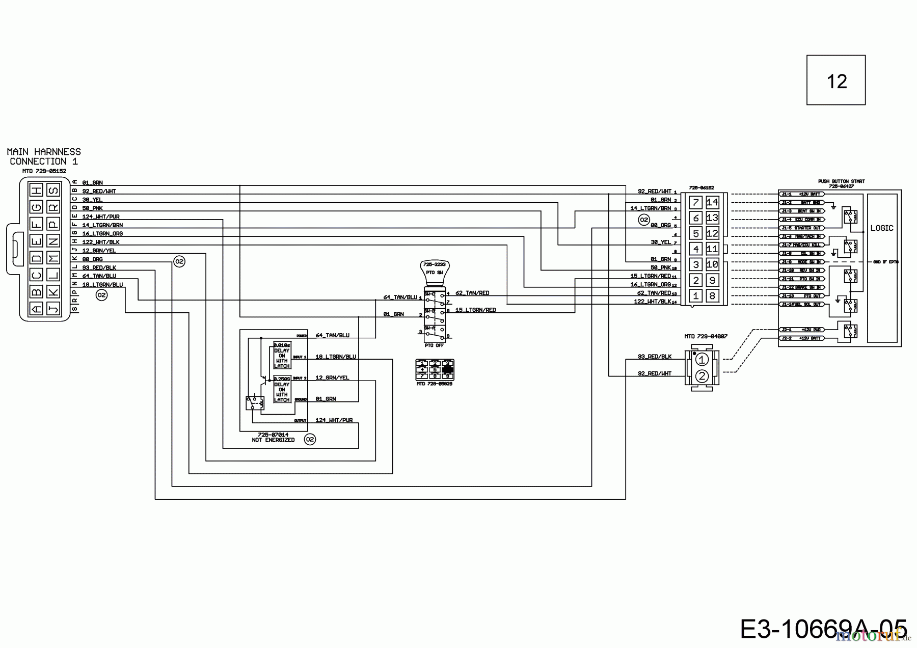  WOLF-Garten Expert Rasentraktoren 106.220 HP 13PAA1VR650  (2018) Schaltplan Elektromagnetkupplung