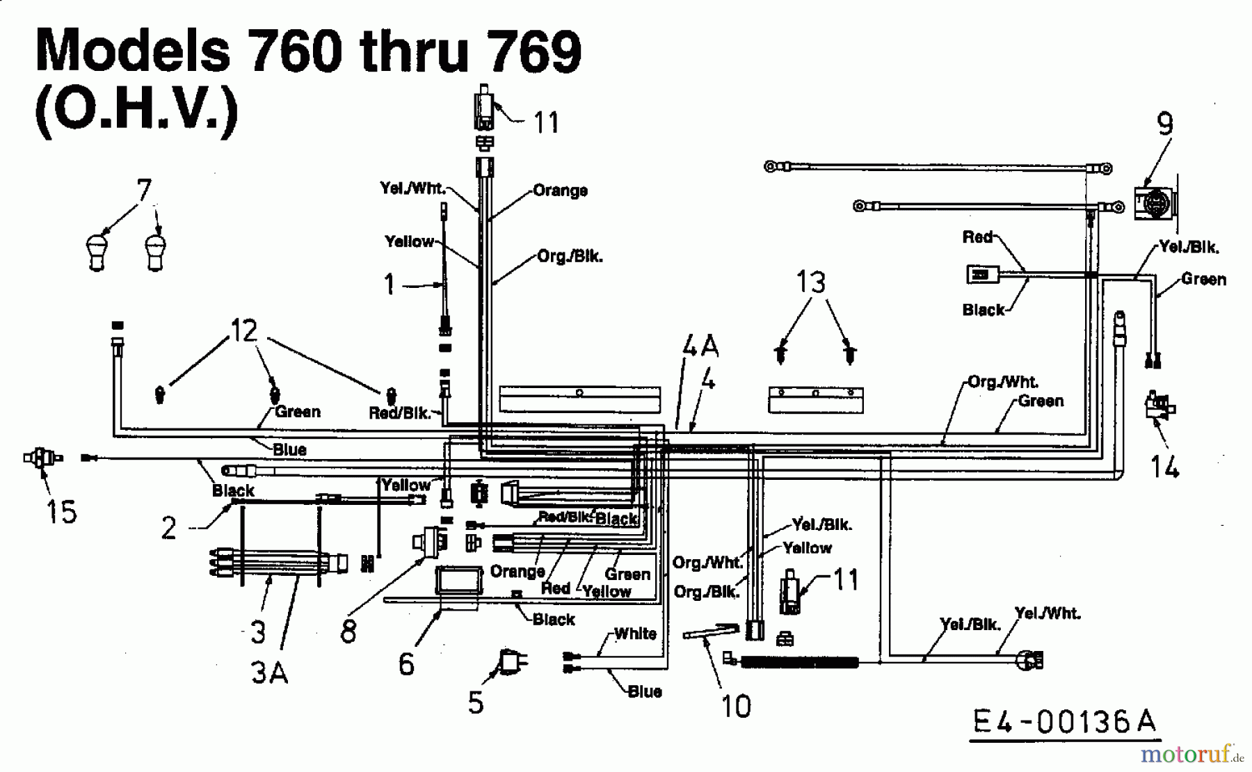  Gutbrod Rasentraktoren Sprint 3000 136T765N604  (1996) Schaltplan für O.H.V.