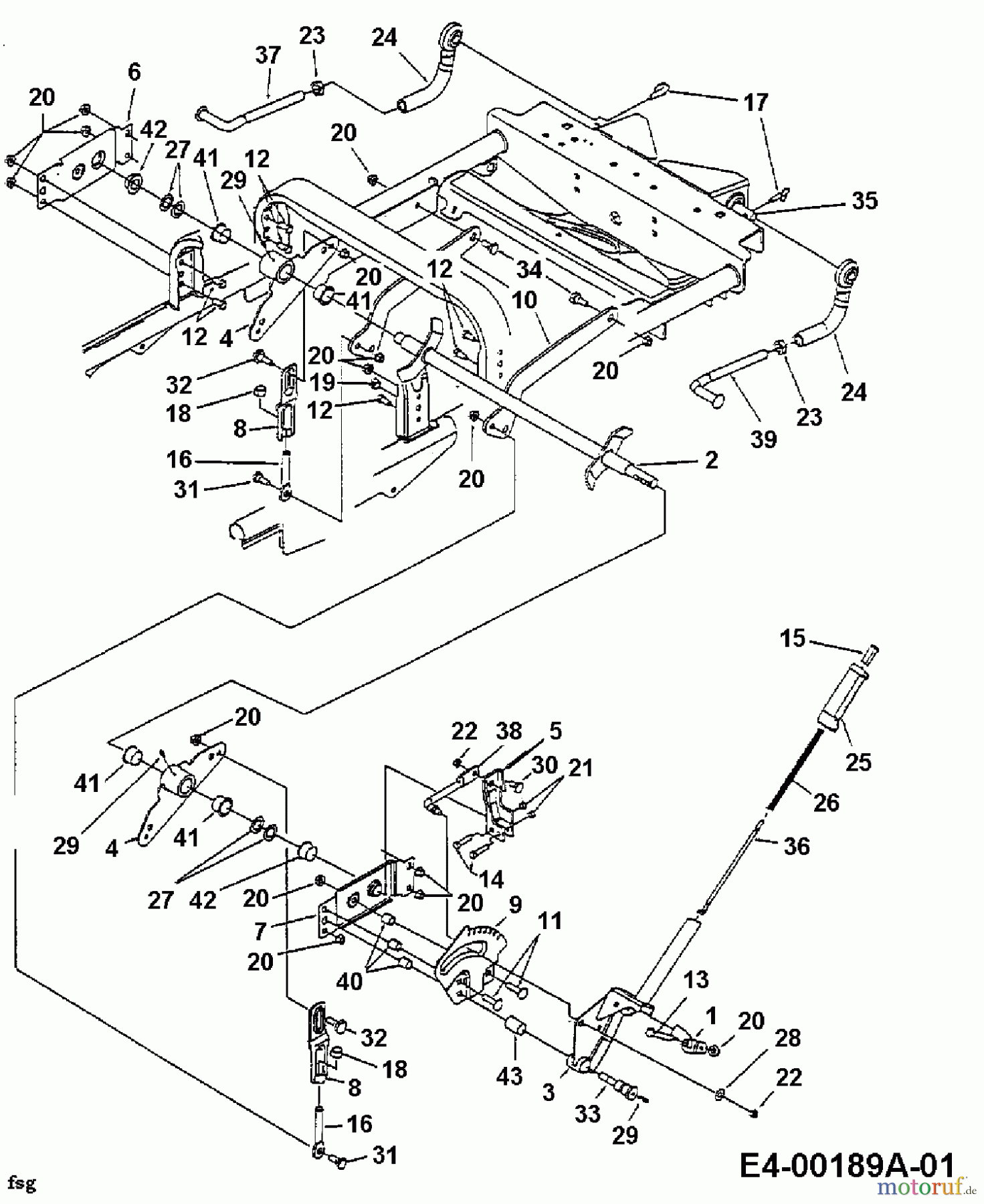  White Zero Turn 42 Z 53AC255G679  (1998) Mähwerksaushebung