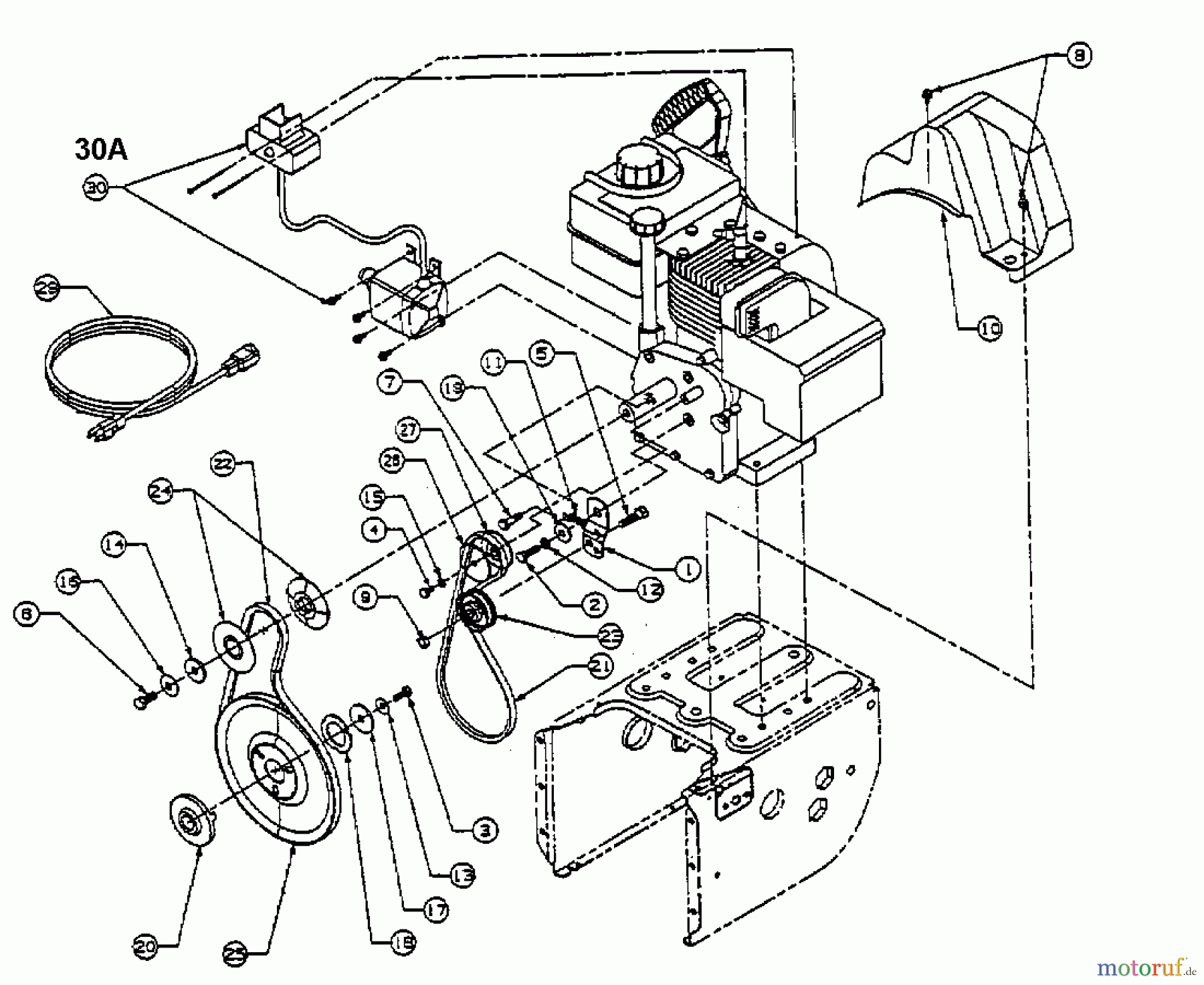  Yard-Man ältere Modelle Schneefräsen E 623 D 31BE623D643  (2001) Fahrantrieb, Fräsantrieb