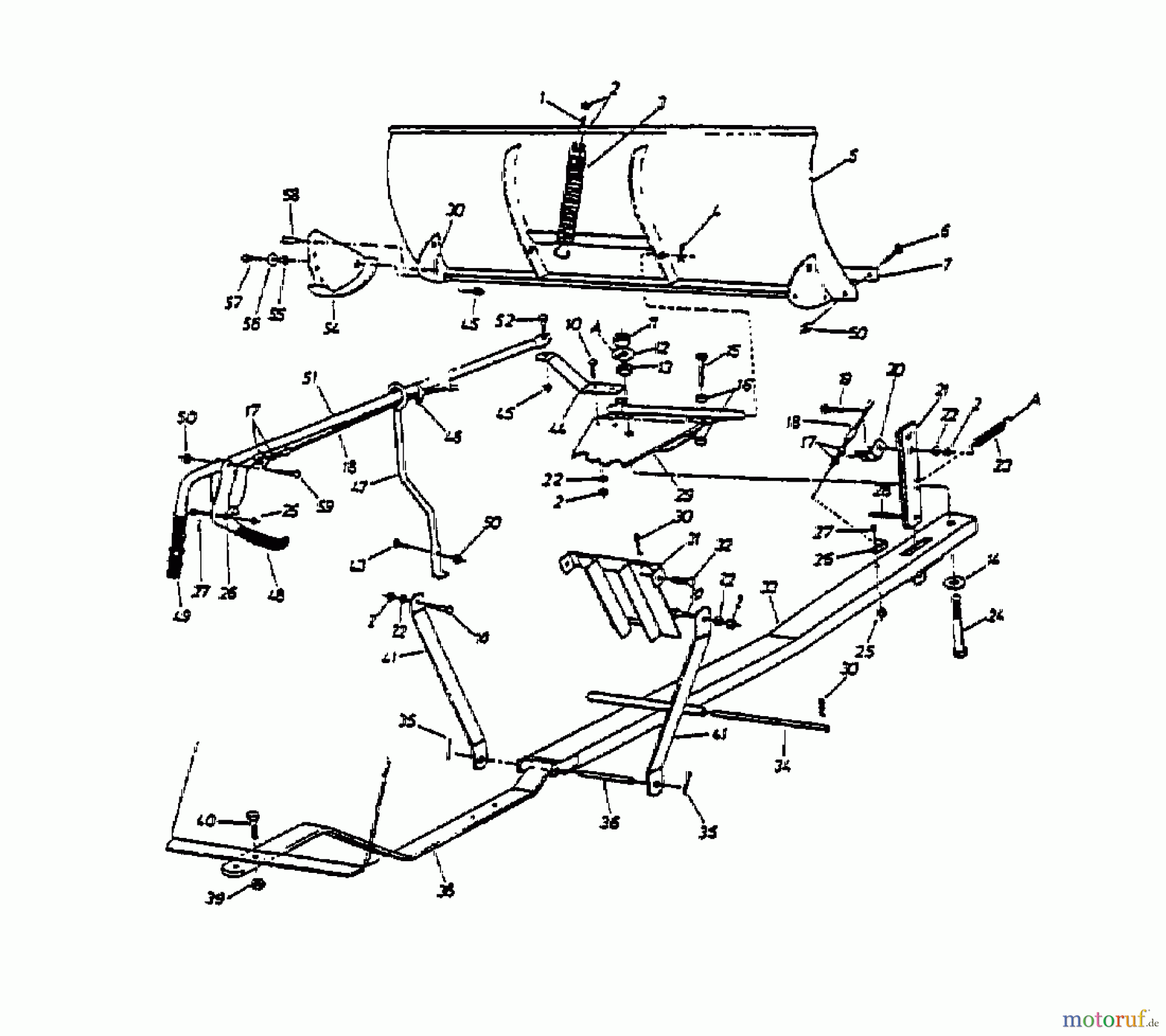  MTD Zubehör Zubehör Garten- und Rasentraktoren Räumschild für 800 Serie Kastenrahmen OEM-190-840  (1998) Grundgerät