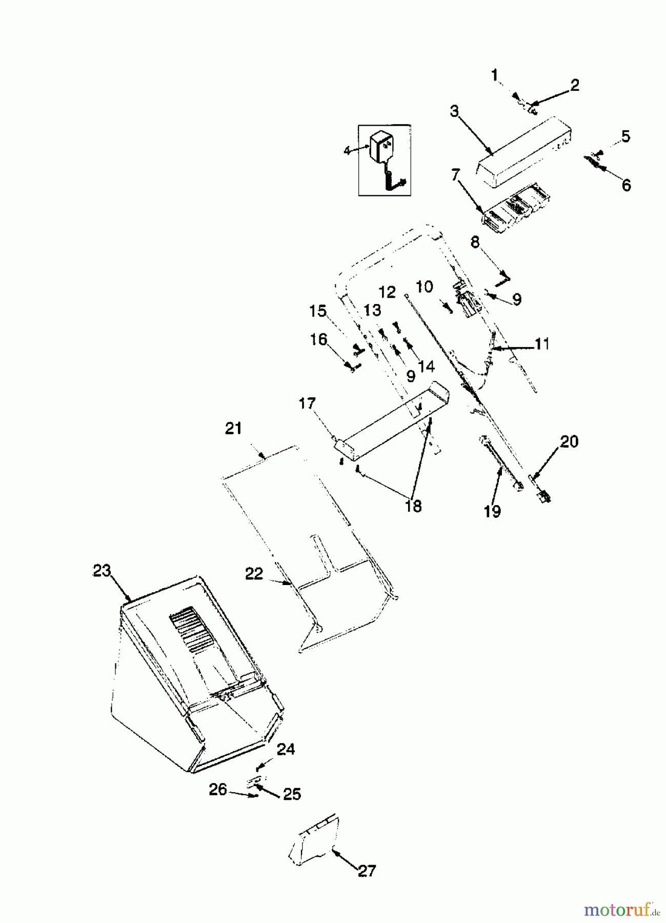  Delverde Motormäher mit Antrieb E 468 12AE468O616  (1998) Elektroteile, Grassfangsack