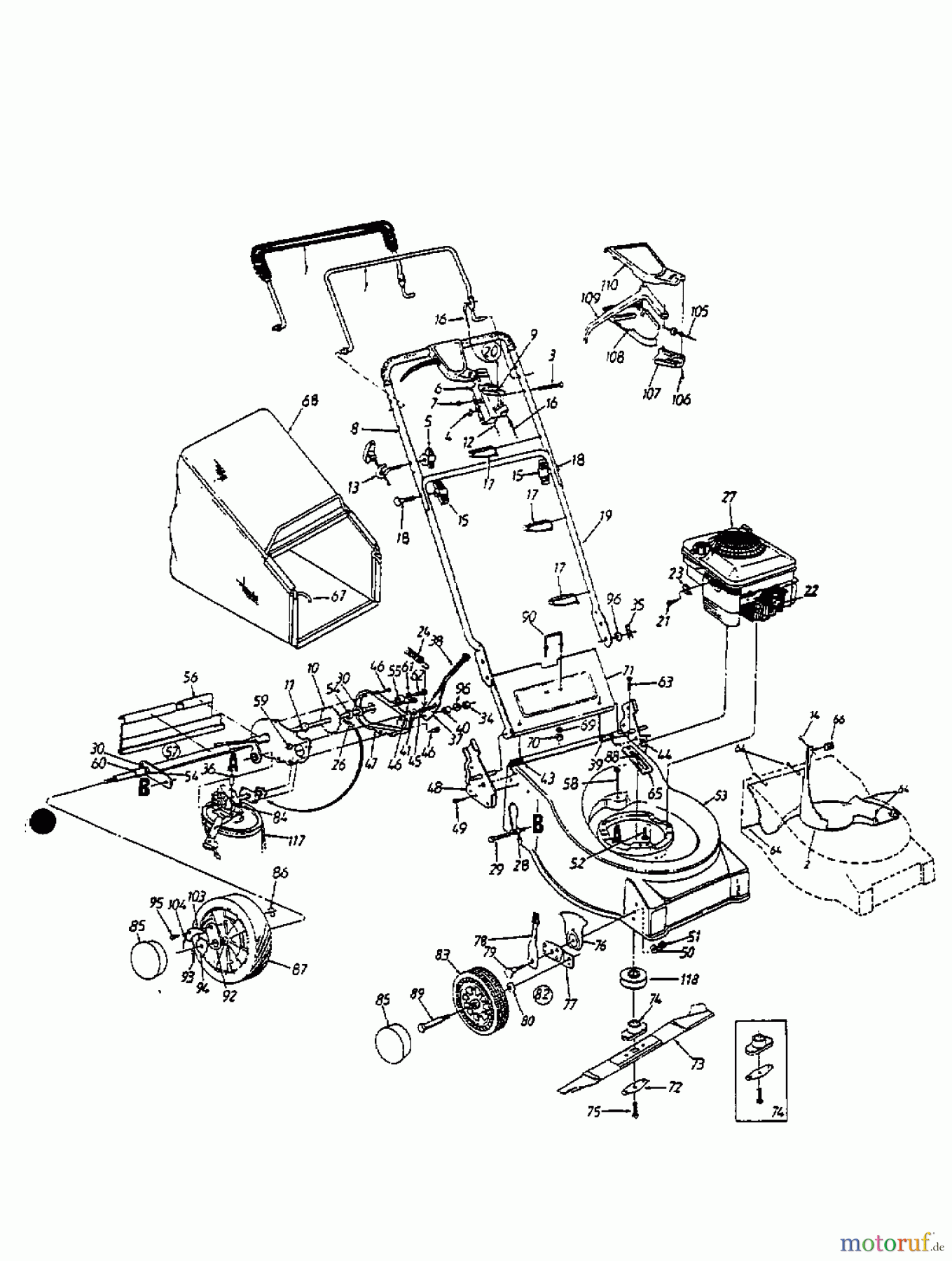  Lawnflite Motormäher mit Antrieb 383 SP 12A-682A611  (1998) Grundgerät