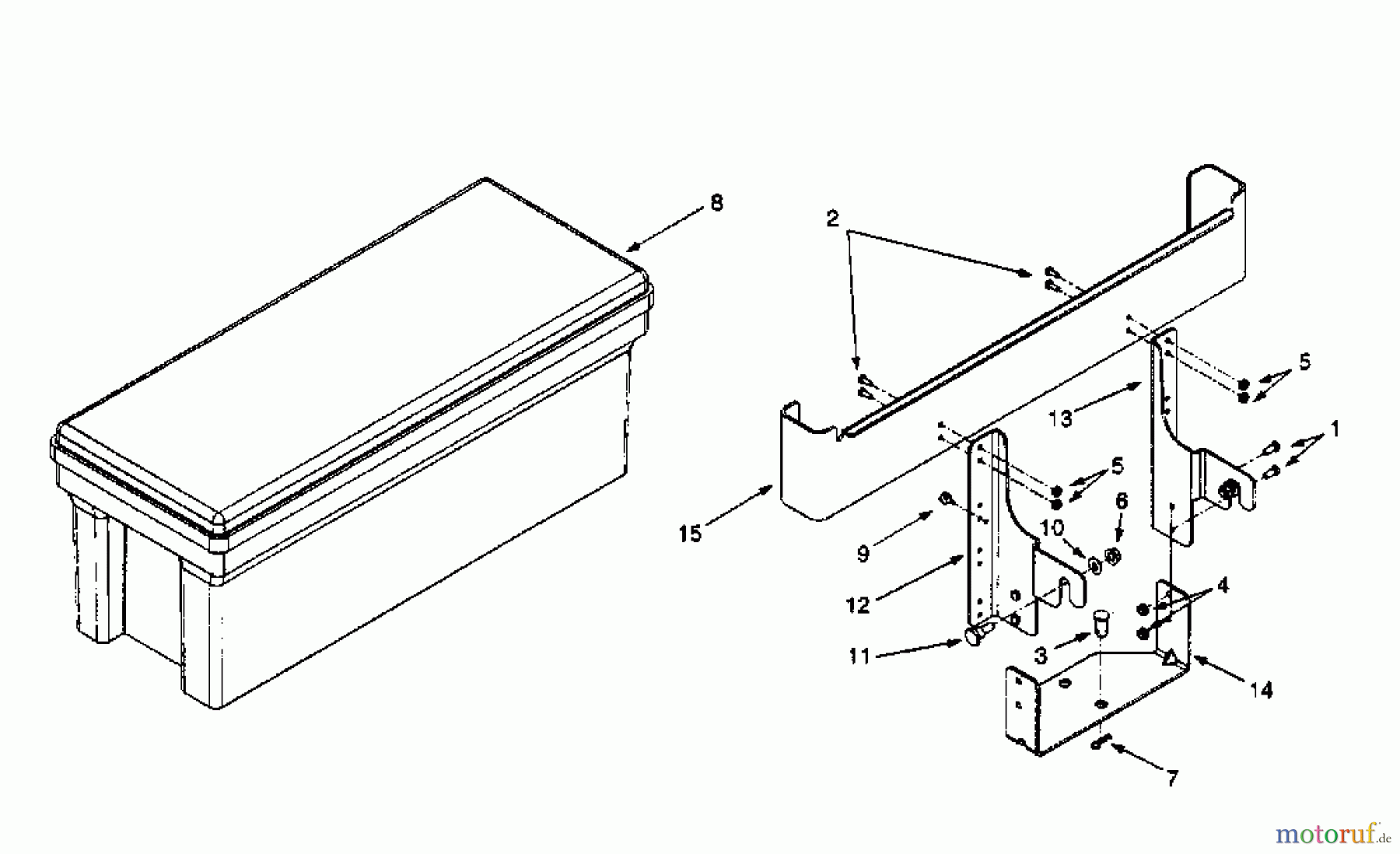  MTD Zubehör Zubehör Garten- und Rasentraktoren Werkzeugbox 604 - für 600 und 800 Serie ab 1999 190-604-000  (2001) Werkzeugbox