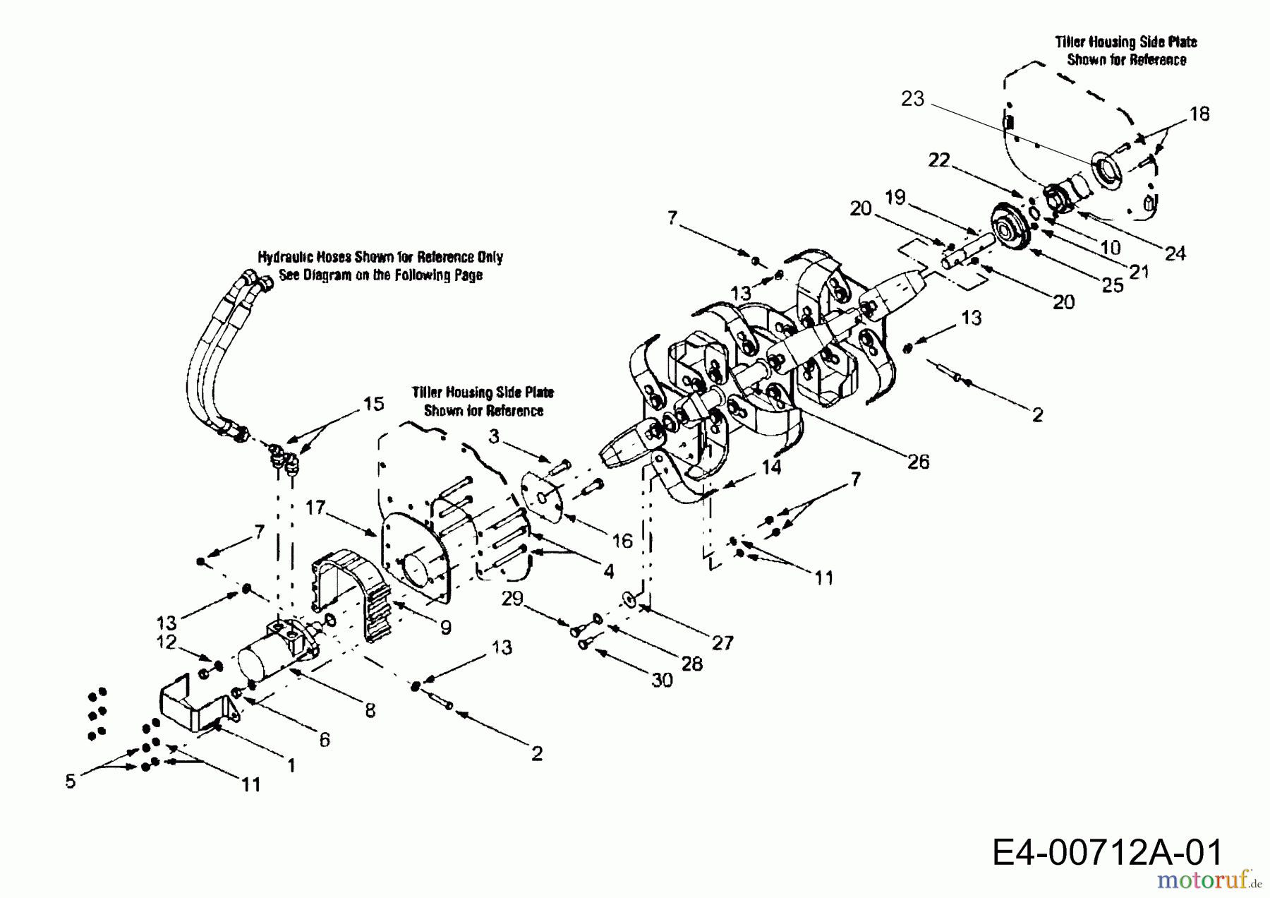  MTD Zubehör Zubehör Garten- und Rasentraktoren Bodenfräse für 800 Serie (RT-99) 190-825-000  (2000) Hacksterne