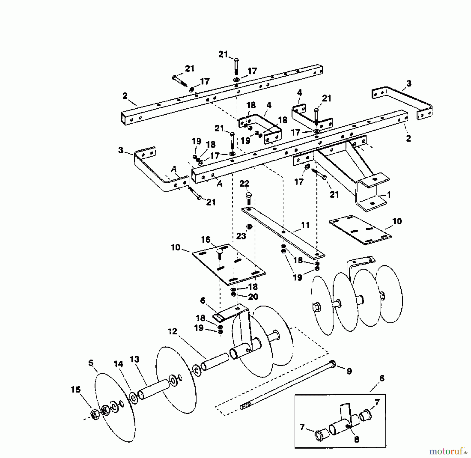  MTD Zubehör Zubehör Garten- und Rasentraktoren Kultivator 45-0266  (OEM-190-980) OEM-190-980  (2002) Grundgerät