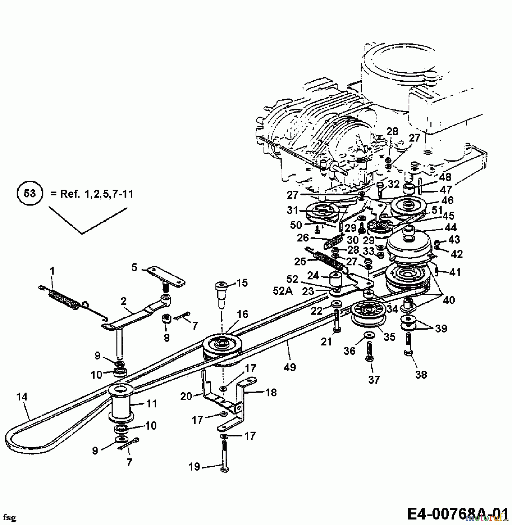  Yard-Man Rasentraktoren FH 125 13A-526-643  (1999) Mähantrieb