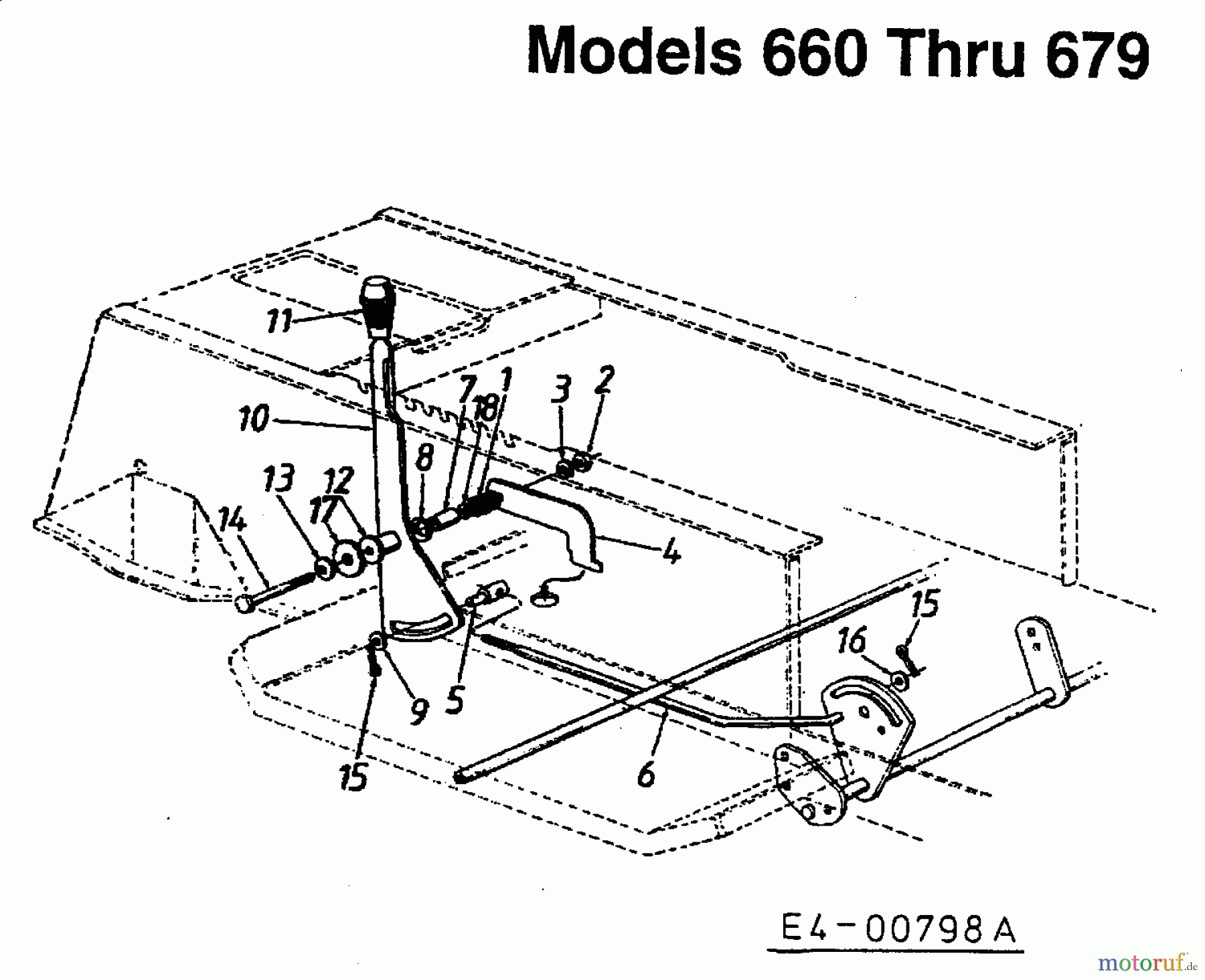  MTD ältere Modelle Rasentraktoren B 155 13AP678G678  (2002) Geschwindigkeitsregelung