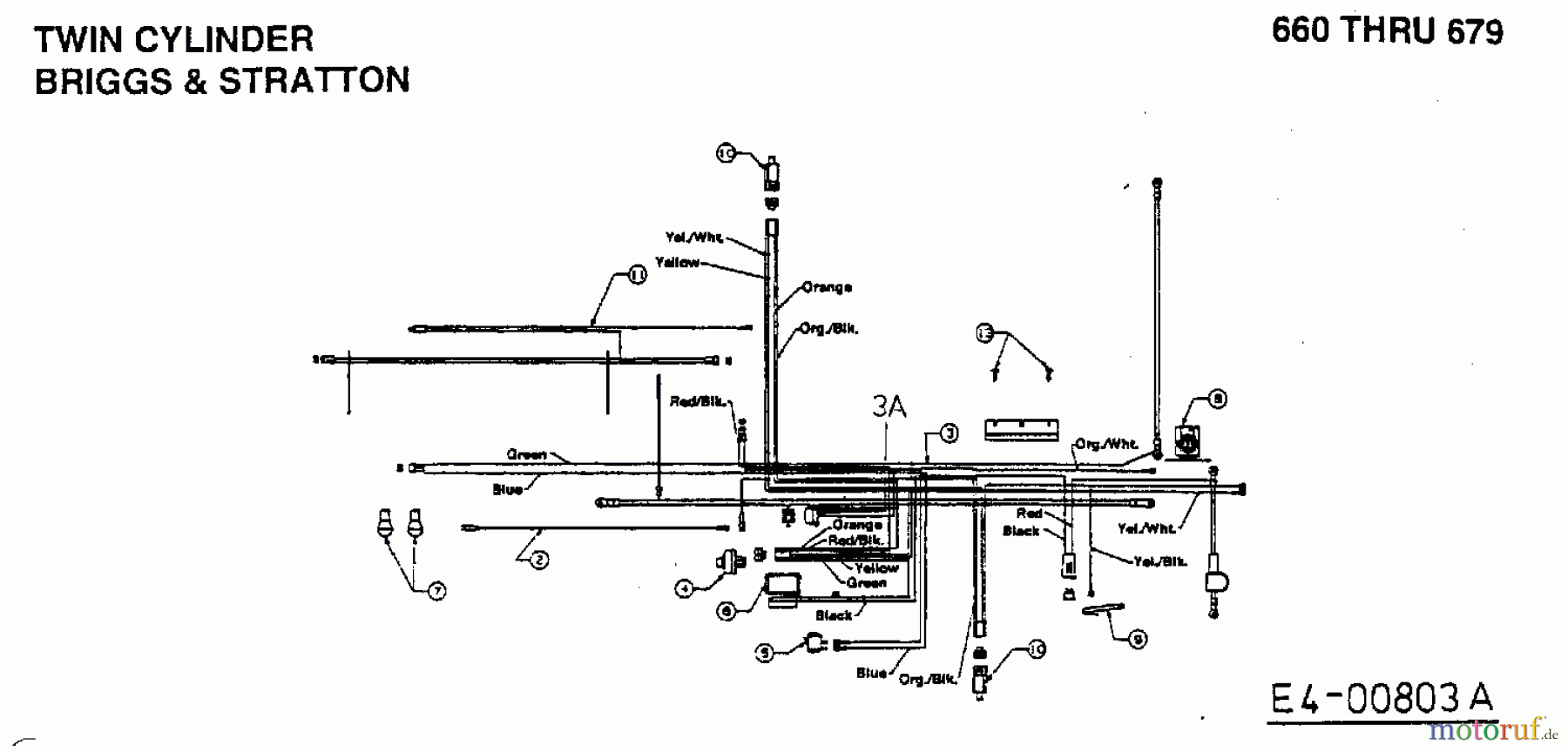 Fleurelle Rasentraktoren AM 1201 13BH663G619  (2002) Schaltplan 2 Zylinder
