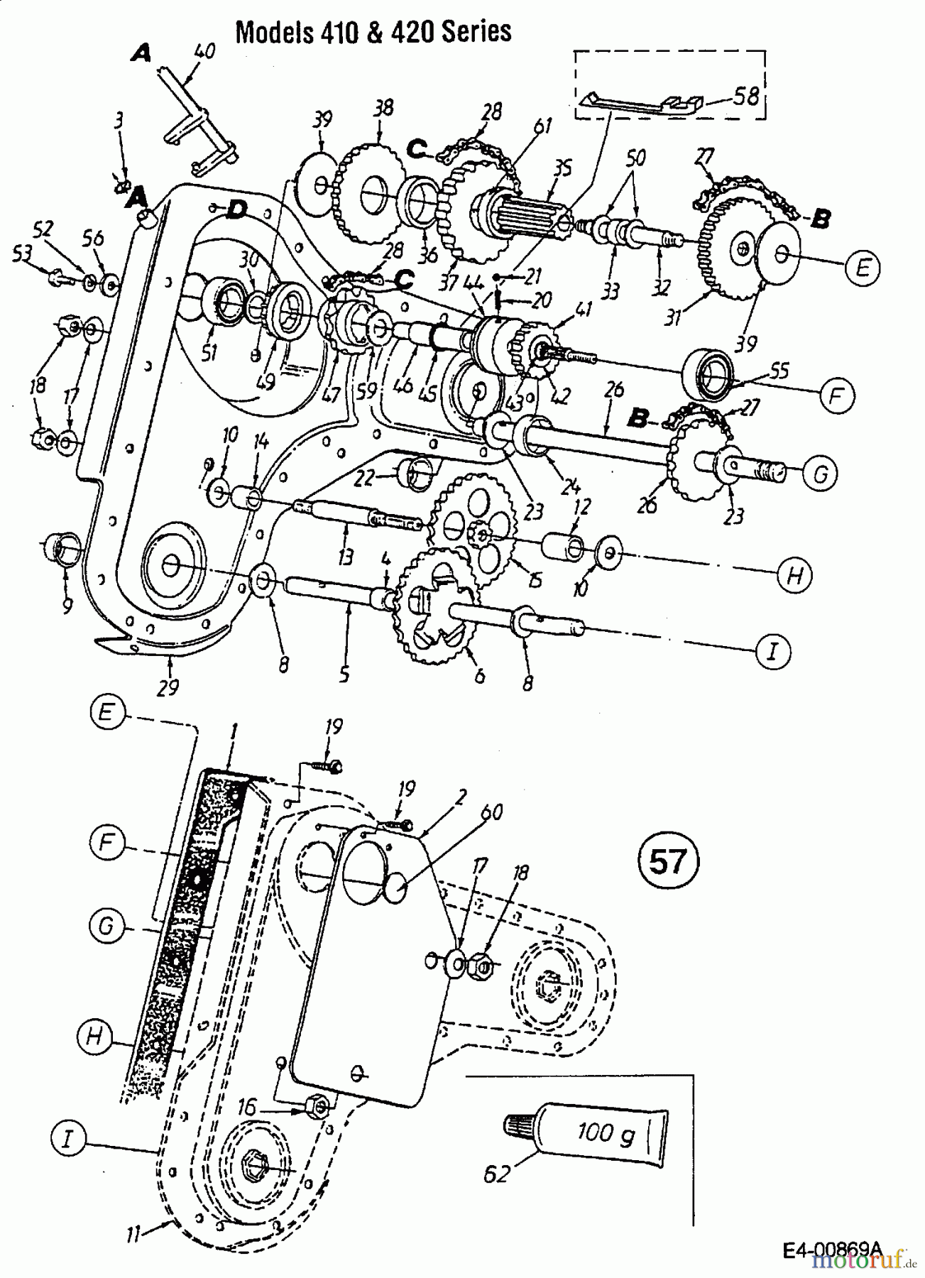  MTD Motorhacken T/410 21A-414A678  (2001) Getriebe