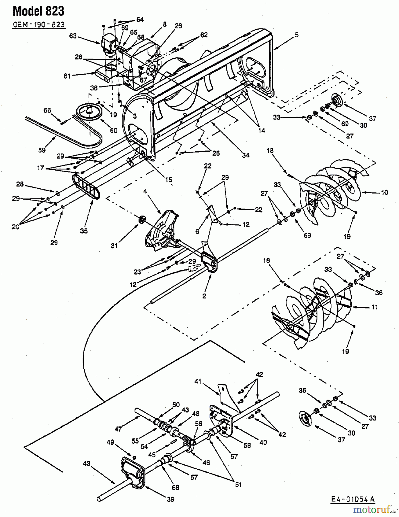  MTD Zubehör Zubehör Garten- und Rasentraktoren Schneefräsen für 800 Serie (RT-99) OEM-190-823  (2003) Grundgerät