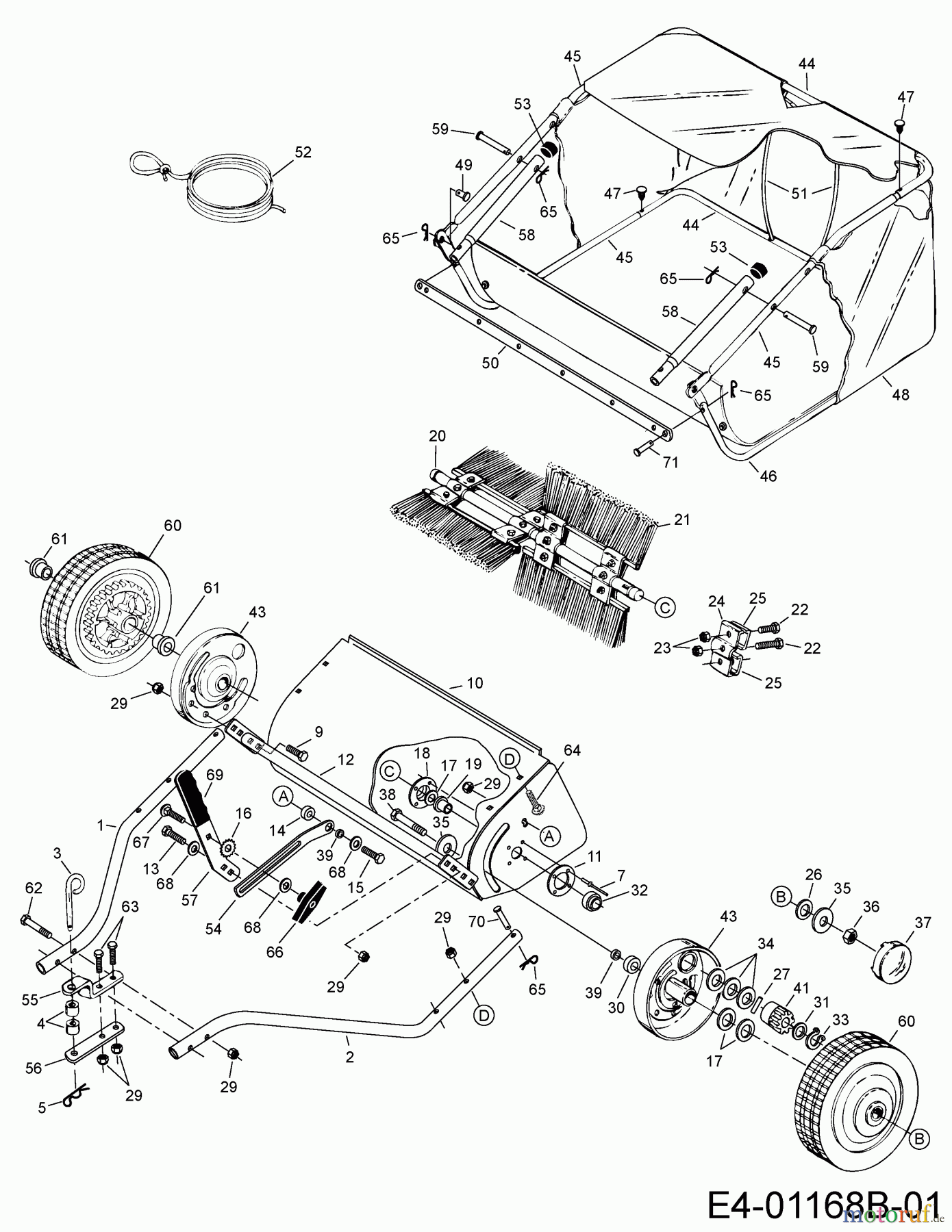  MTD Zubehör Zubehör Garten- und Rasentraktoren Rasenkehrer 45-03311  (190-145A000) 190-145A000  (2014) Grundgerät