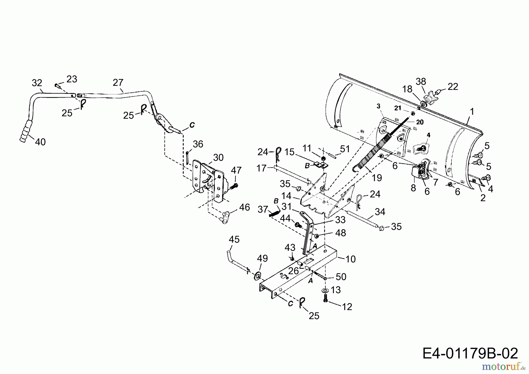  MTD Zubehör Zubehör Quads Räumschild für UT 180 OEM-190-833B  (2010) Grundgerät