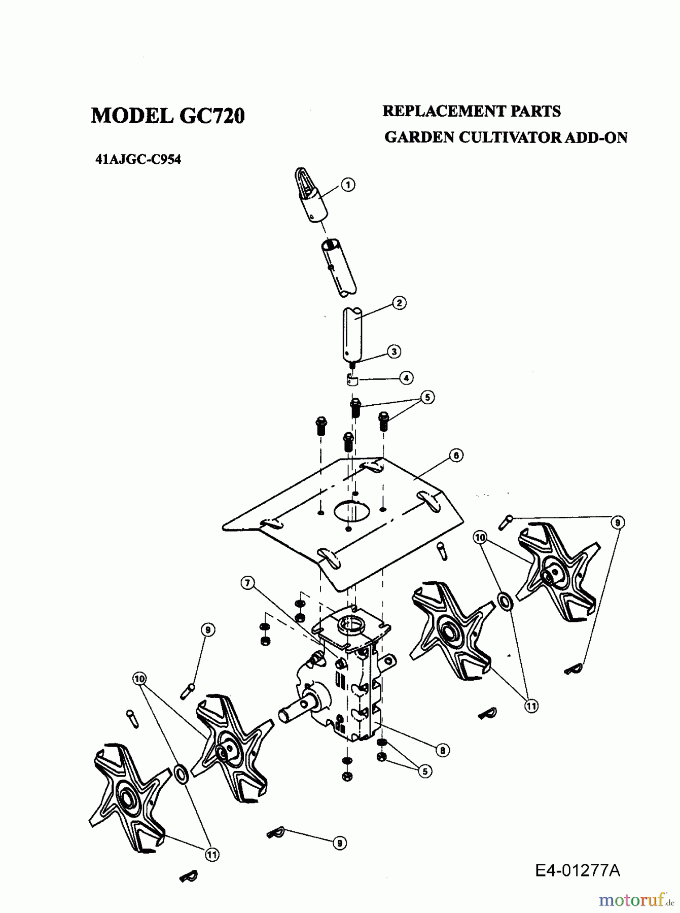  MTD Zubehör Zubehör Motorsensen, Trimmer Kultivator GC 720 41AJGC-C954  (2011) Grundgerät