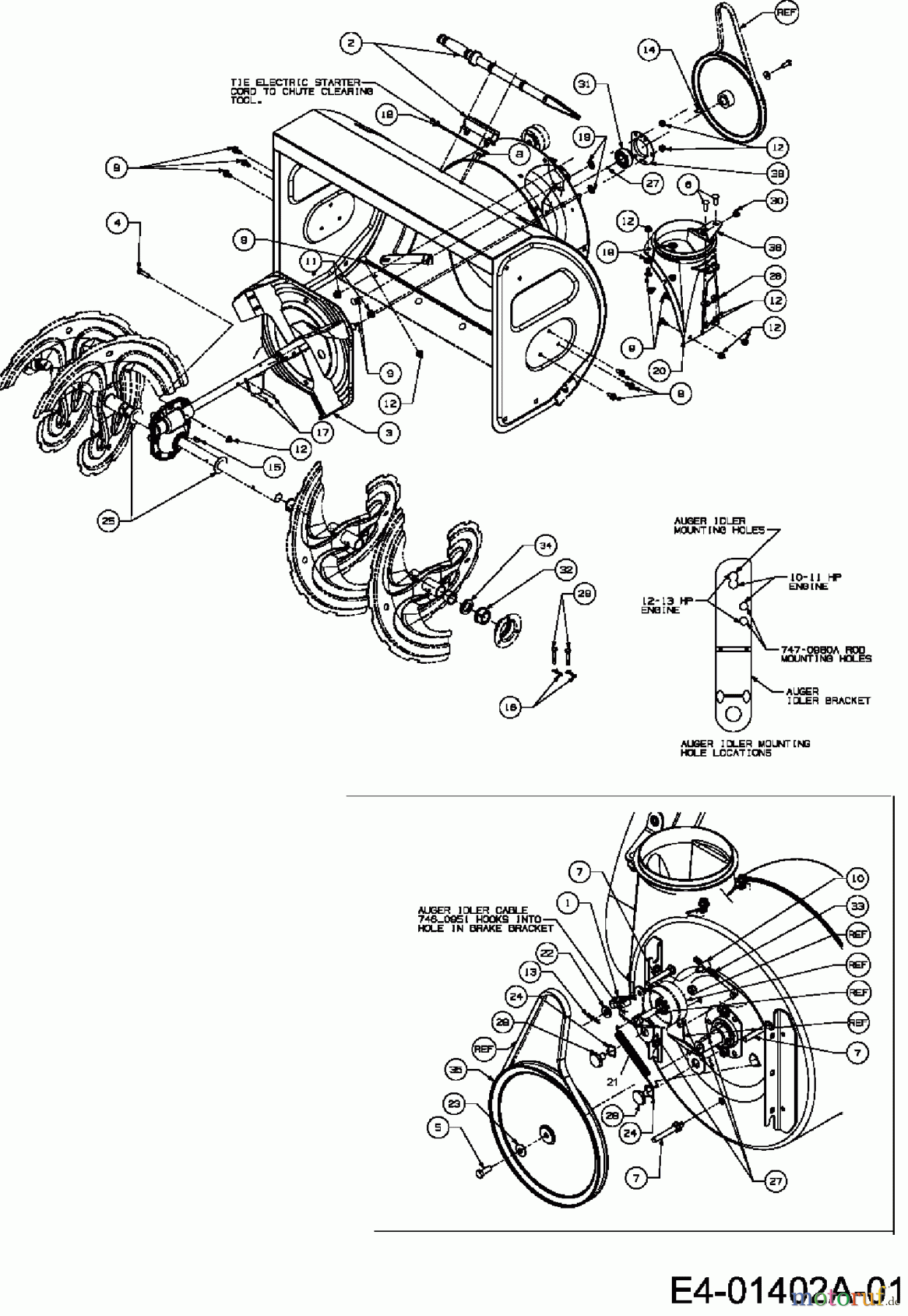  Yard-Man ältere Modelle Schneefräsen YM 8413 DE 31AY9PKI643  (2007) Fräsantrieb