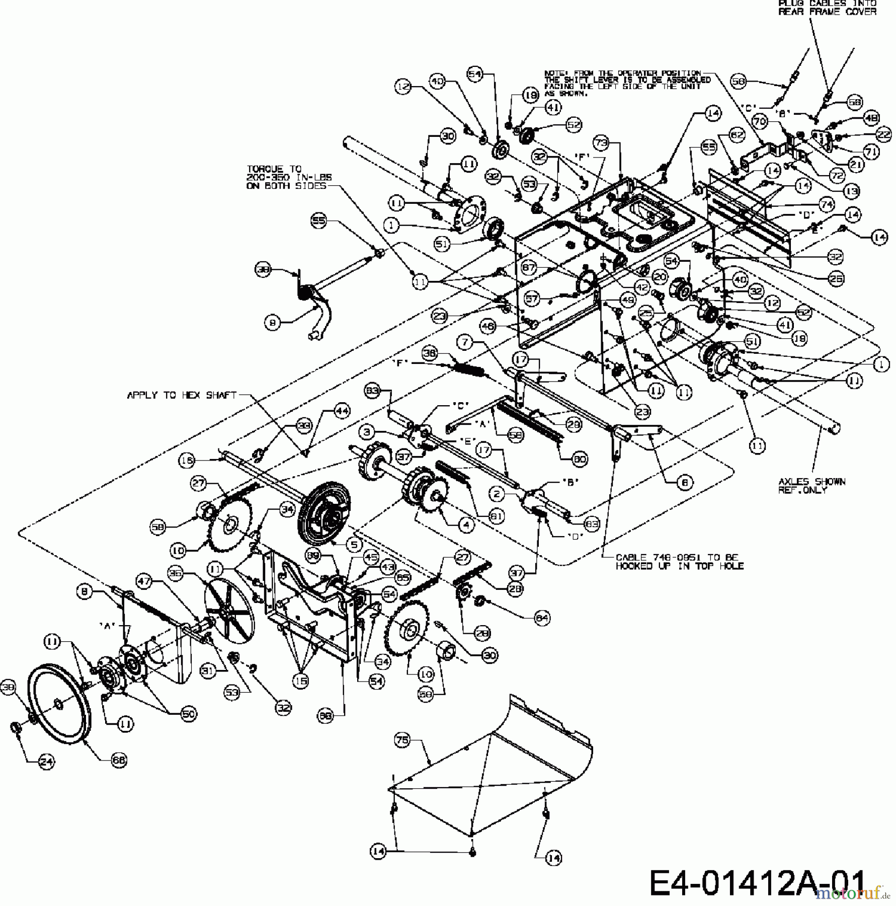  Yard-Man ältere Modelle Schneefräsen YM 8413 DE 31AY9PKI643  (2007) Fahrantrieb