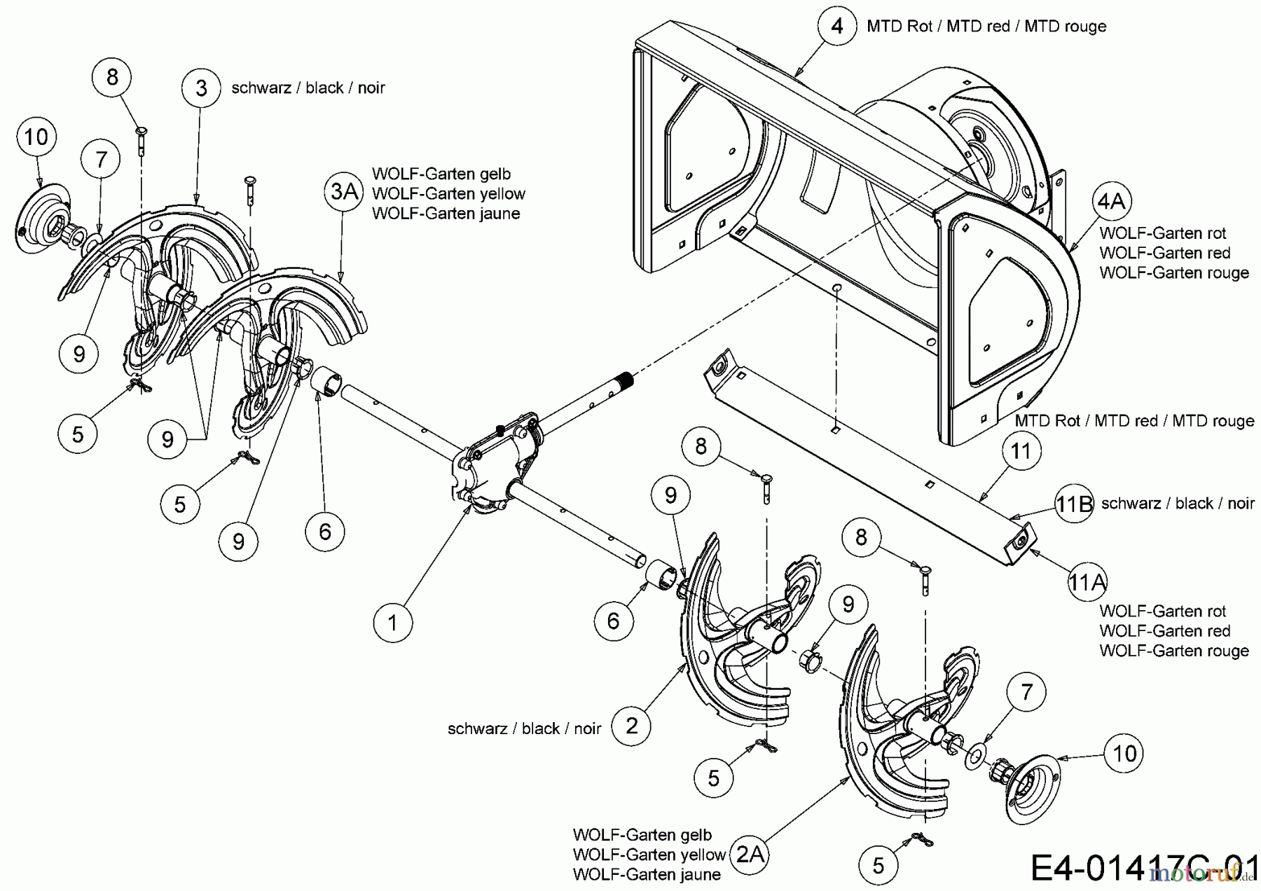  Wolf-Garten Schneefräsen SF 56 31A-32AD650  (2017) Fräsgehäuse, Schnecke, Schneckenantrieb