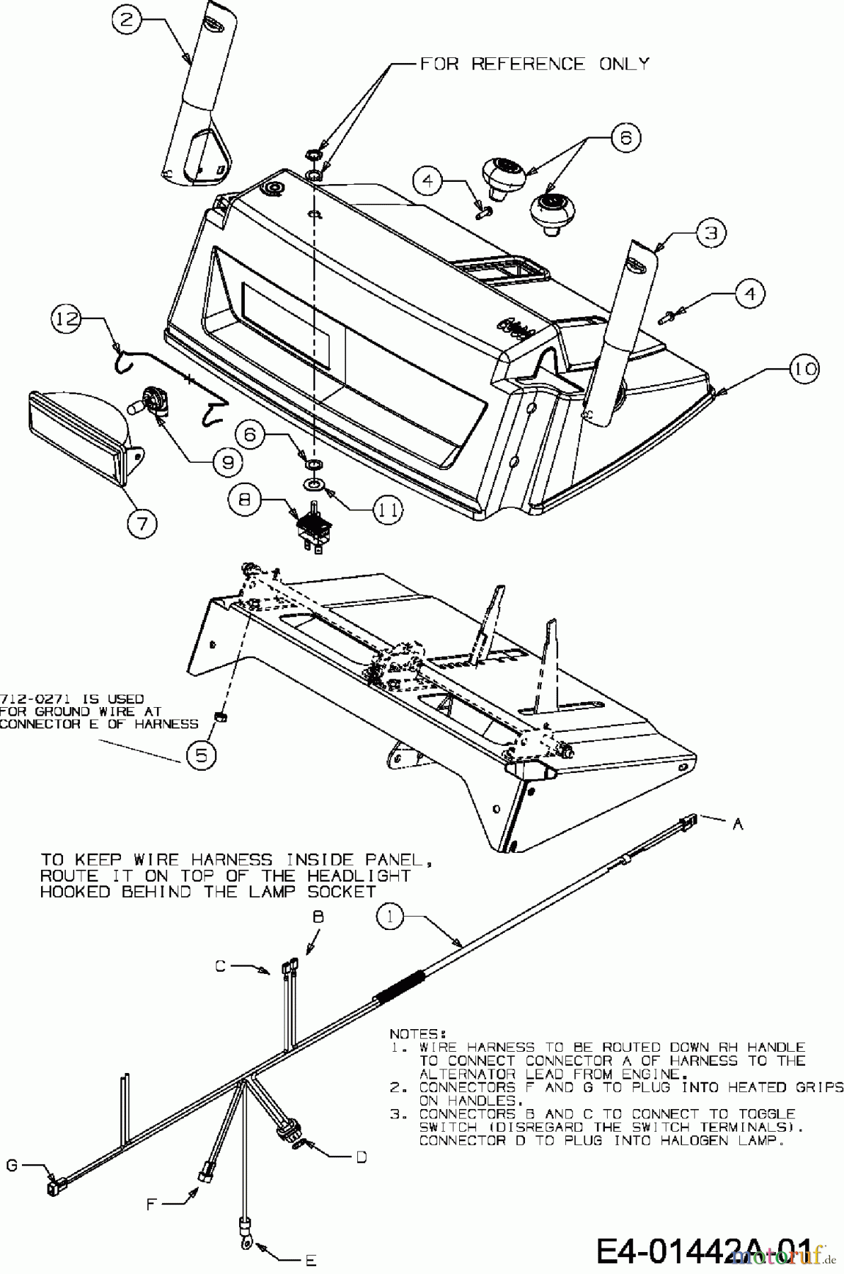  Yard-Man ältere Modelle Schneefräsen YM 7110 DET 31BY7R3G643  (2007) Abdeckung Armaturenbrett