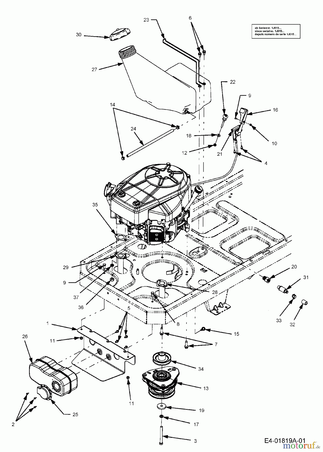  Cub Cadet Zero Turn RZT 50 17AA5D7P603  (2006) Auspuff, Bowdenzüge, Elektromagnetkupplung