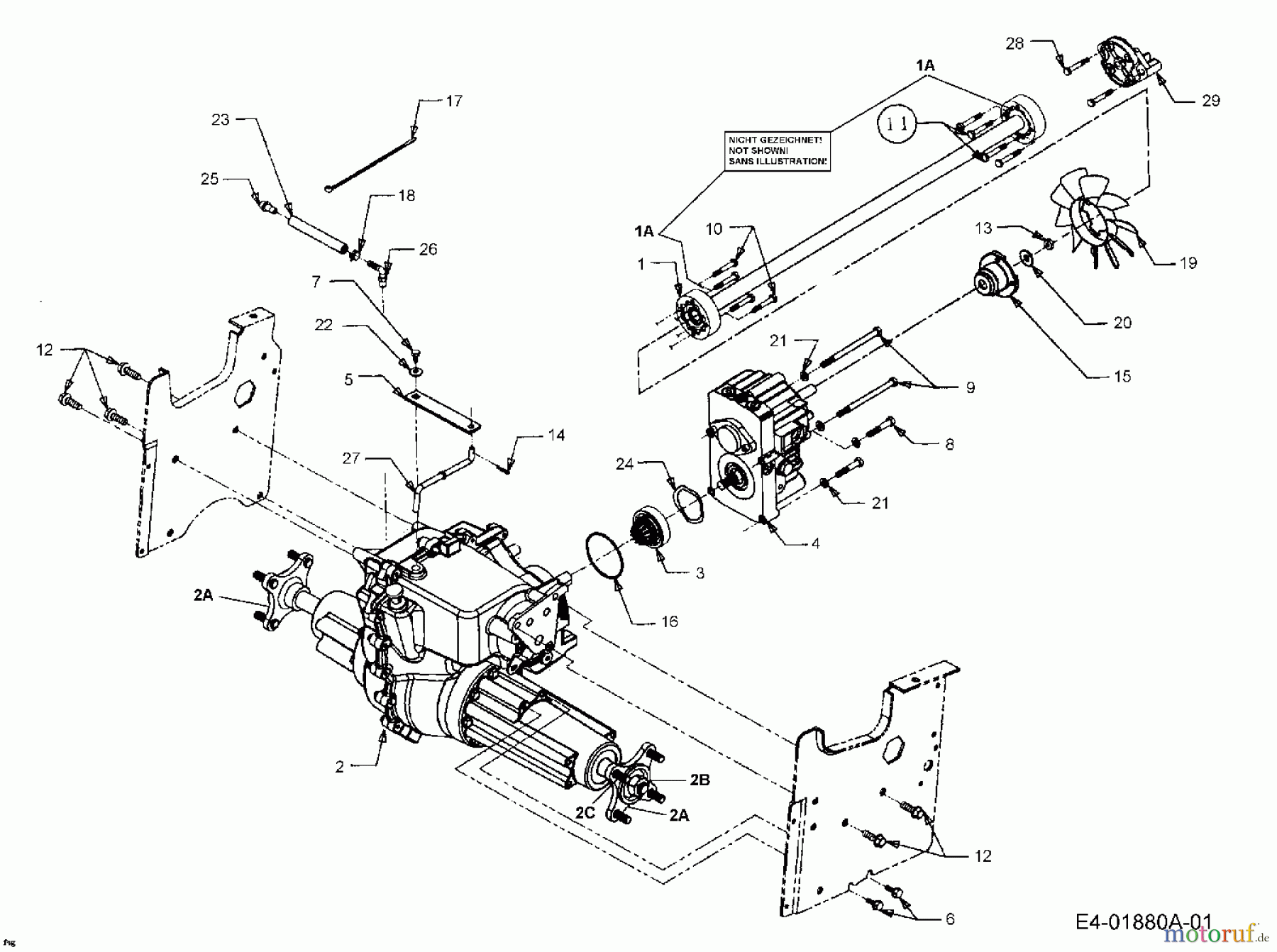  Cub Cadet Rasentraktoren HDS 2205 13A-298-603  (2002) Getriebe, Hydrostat