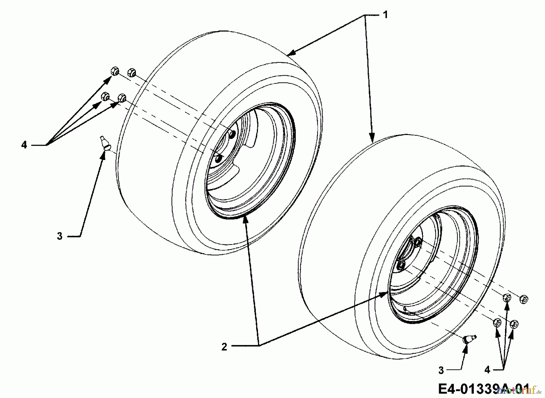  Cub Cadet Gartentraktoren HDS 3235 14B-692-603  (2007) Räder hinten 24x11-12