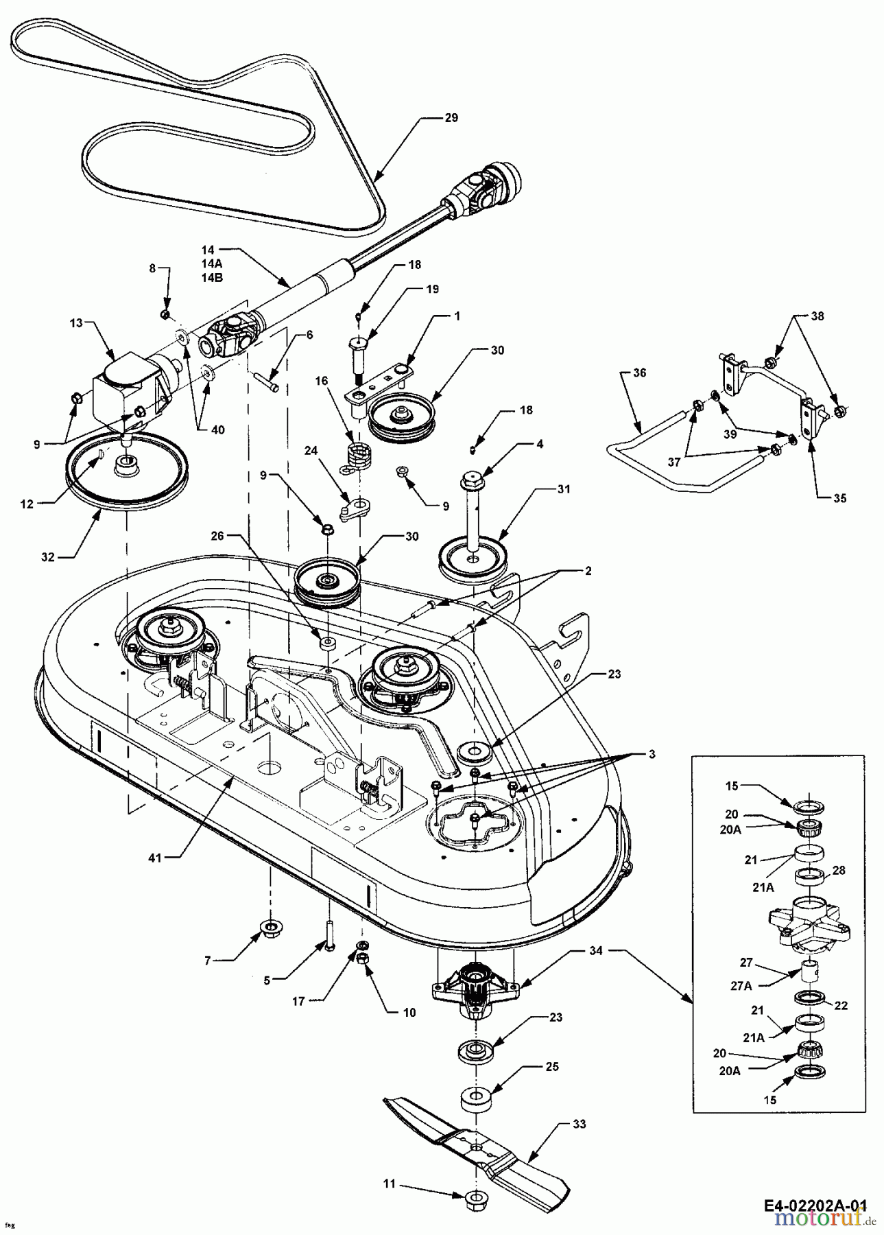 MTD Zubehör Zubehör Garten- und Rasentraktoren Mähwerke für 3000 SD Serie, Mähwerk 44
