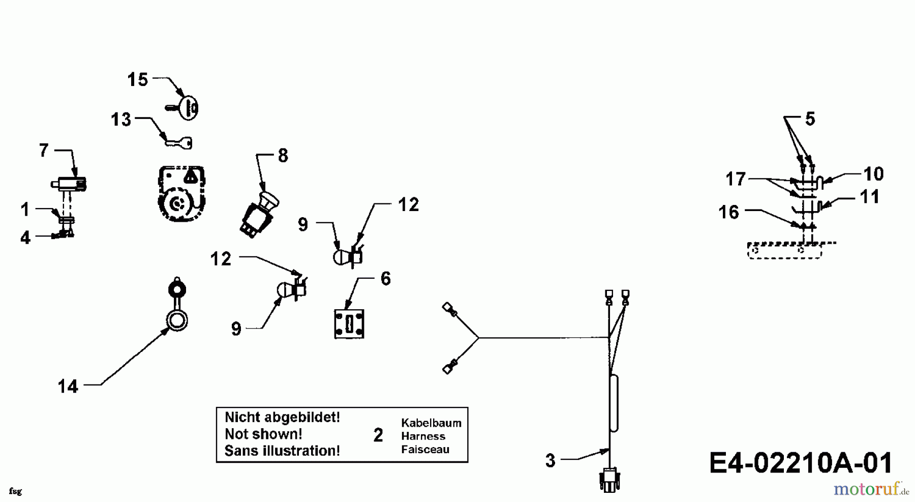  Cub Cadet Gartentraktoren GT 1223 14AP13CP603  (2005) Elektroteile ab 12.01.2005 bis 03.02.2005