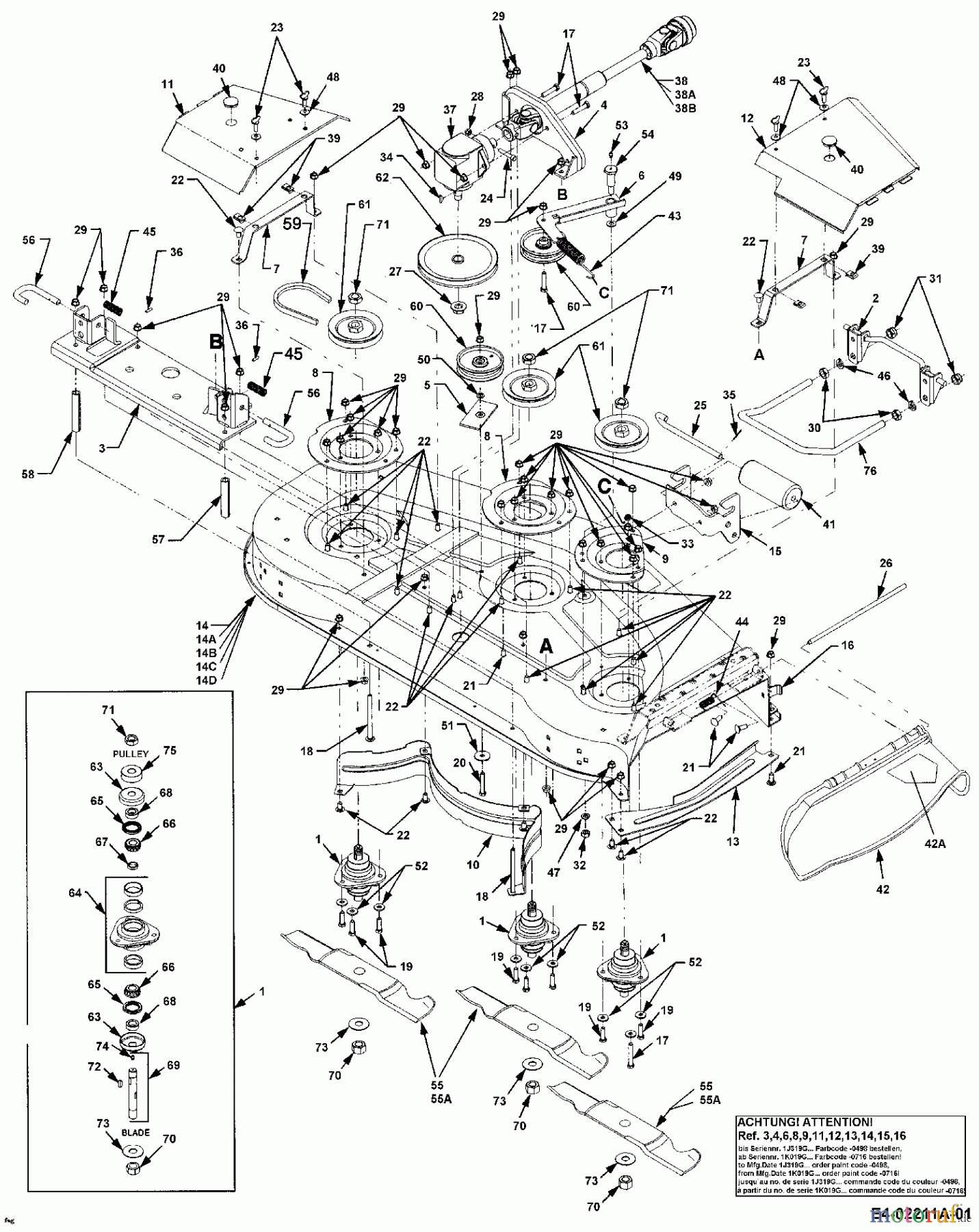  MTD Zubehör Zubehör Garten- und Rasentraktoren Mähwerke für 3000 SD Serie, Mähwerk 54