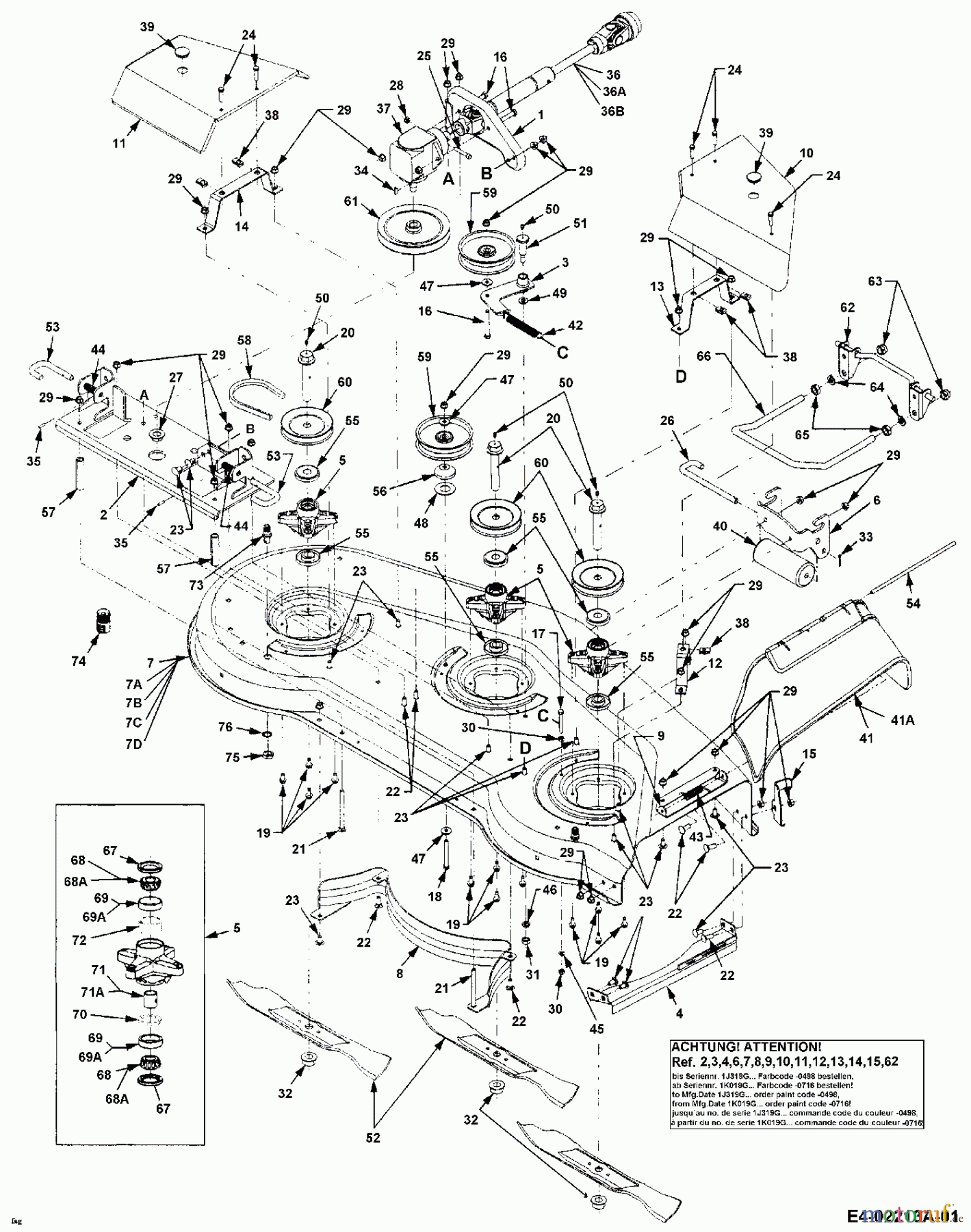  MTD Zubehör Zubehör Garten- und Rasentraktoren Mähwerke für 3000 SD Serie, Mähwerk 60