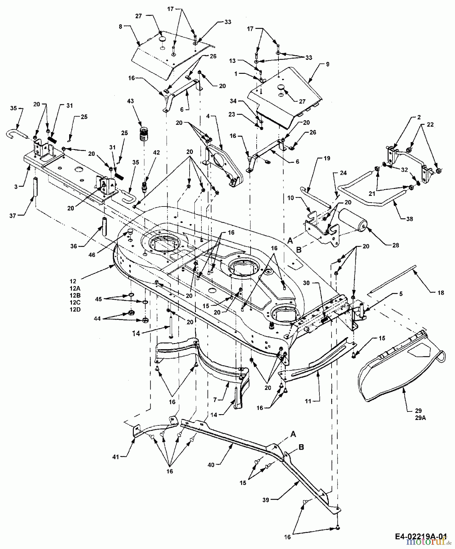  MTD Zubehör Zubehör Garten- und Rasentraktoren Mähwerke für 3000 SD Serie, Mähwerk 54