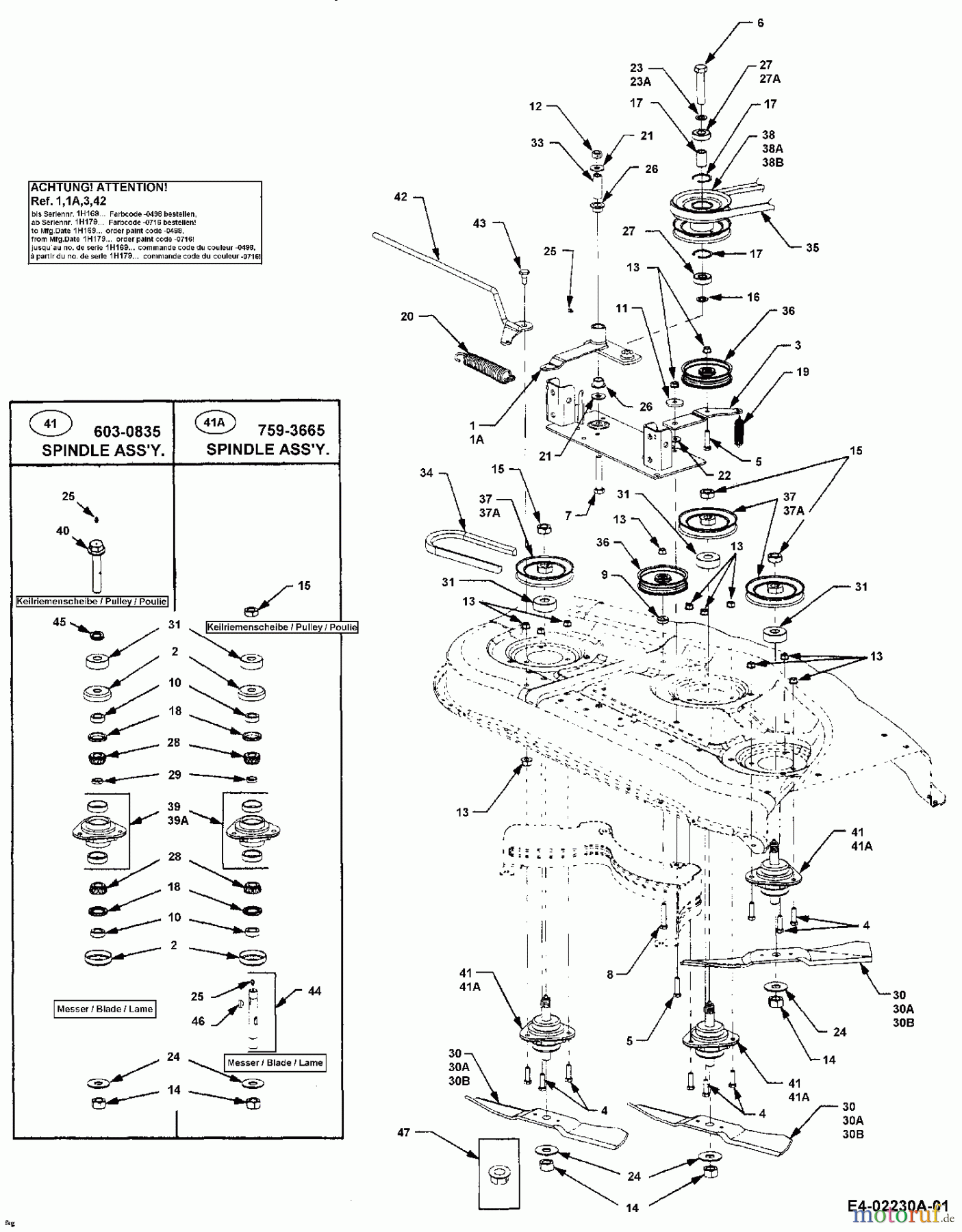  MTD Zubehör Zubehör Garten- und Rasentraktoren Mähwerke für 2000 SD Serie, Mähwerk 48