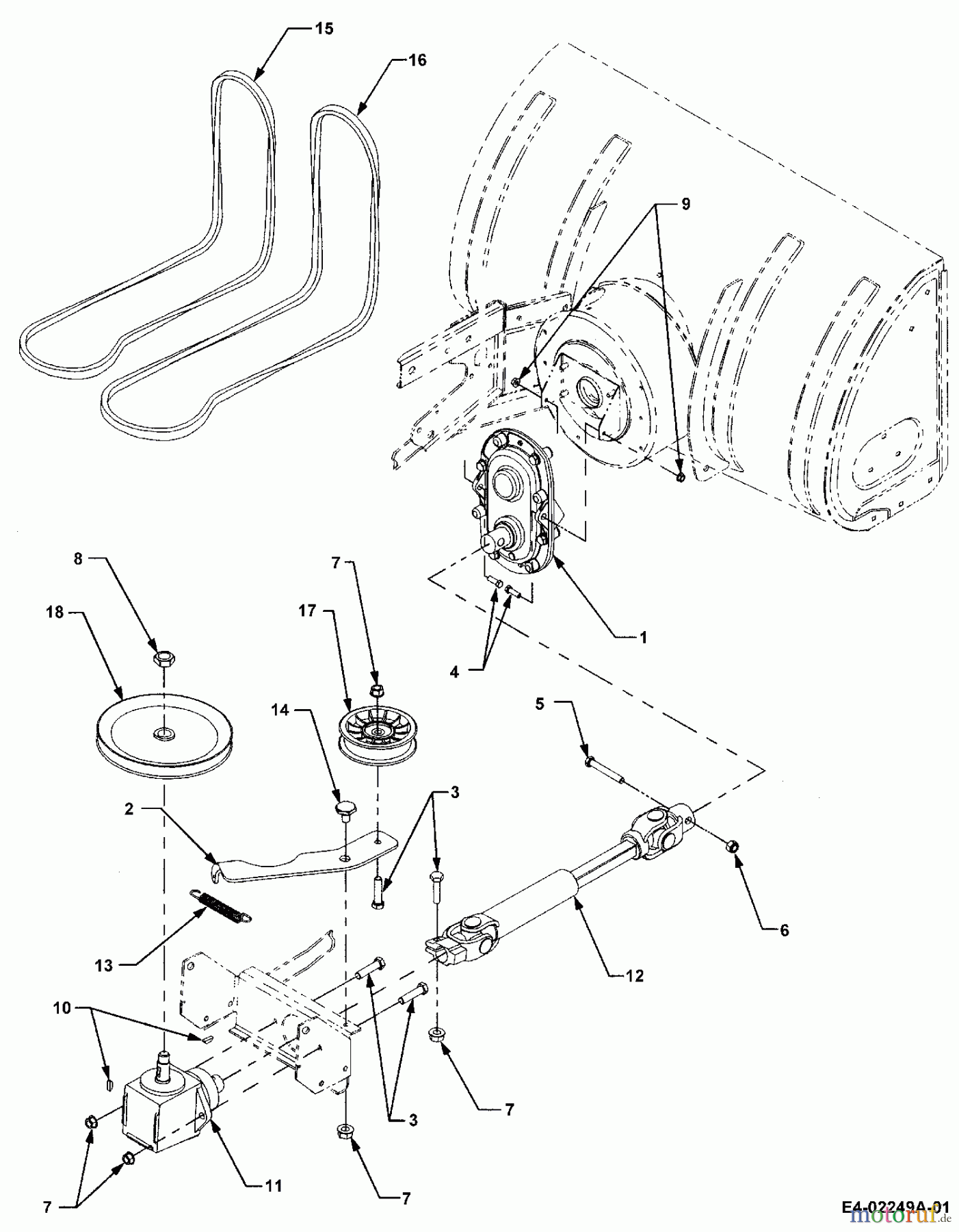  MTD Zubehör Zubehör Garten- und Rasentraktoren Schneefräsen für CC 2000 SD Serie (42