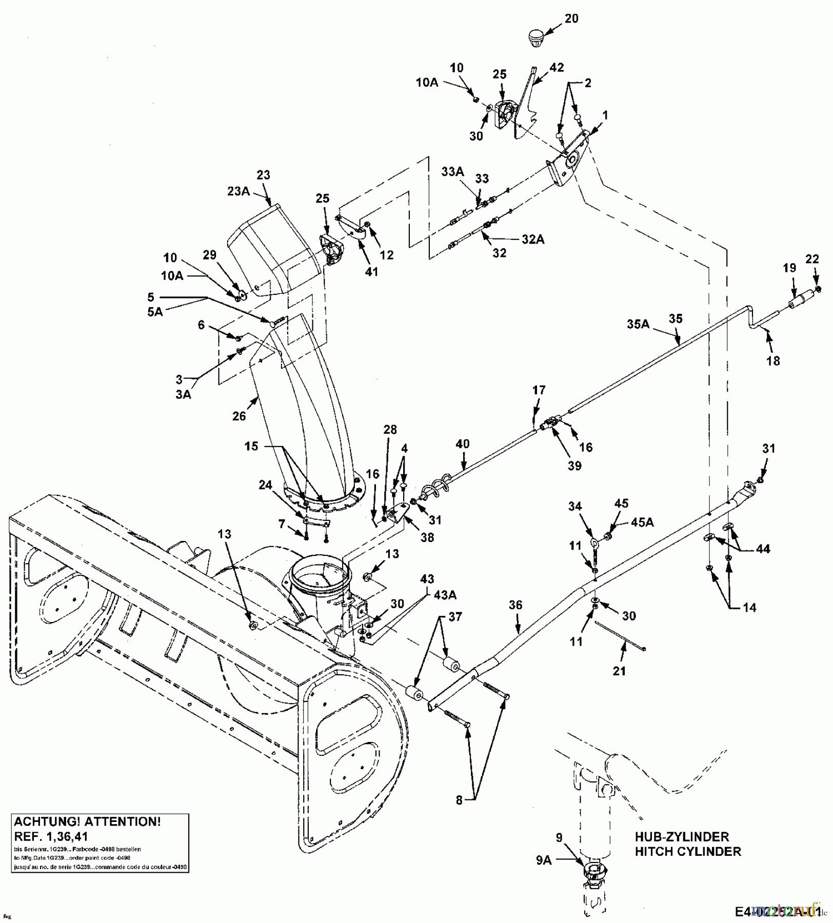  MTD Zubehör Zubehör Garten- und Rasentraktoren Schneefräsen für CC 3000 SD Serie 190-353-100  (1999) Auswurfschacht