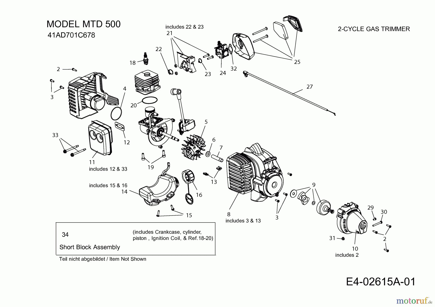  MTD ältere Modelle Motorsensen 500 41AD701C678  (2010) Motor