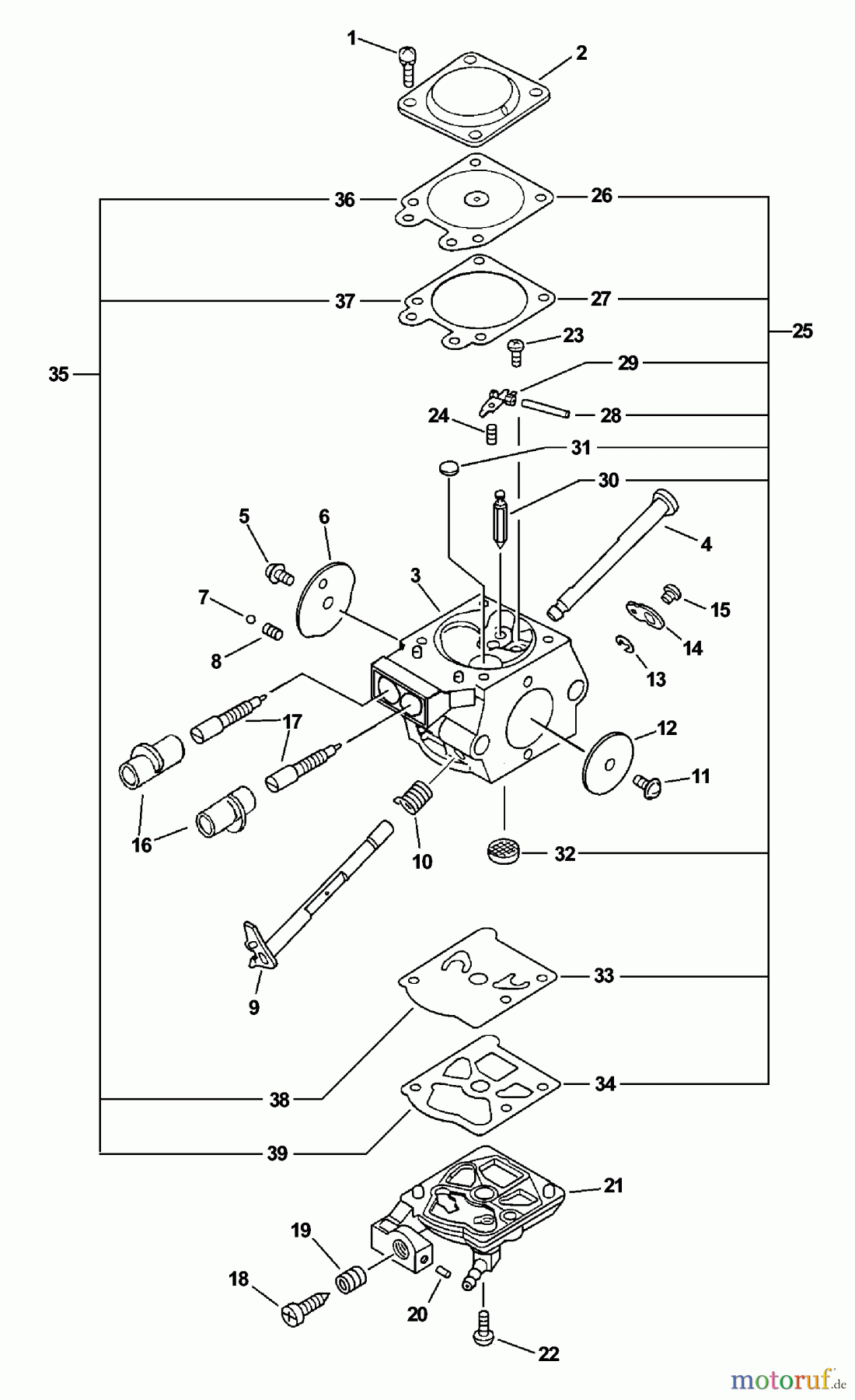  Echo Sägen, Kettensägen CS-4400 - Echo Chainsaw, S/N: 101001 - 999999 (Type 1E) Carburetor -- WT-416C