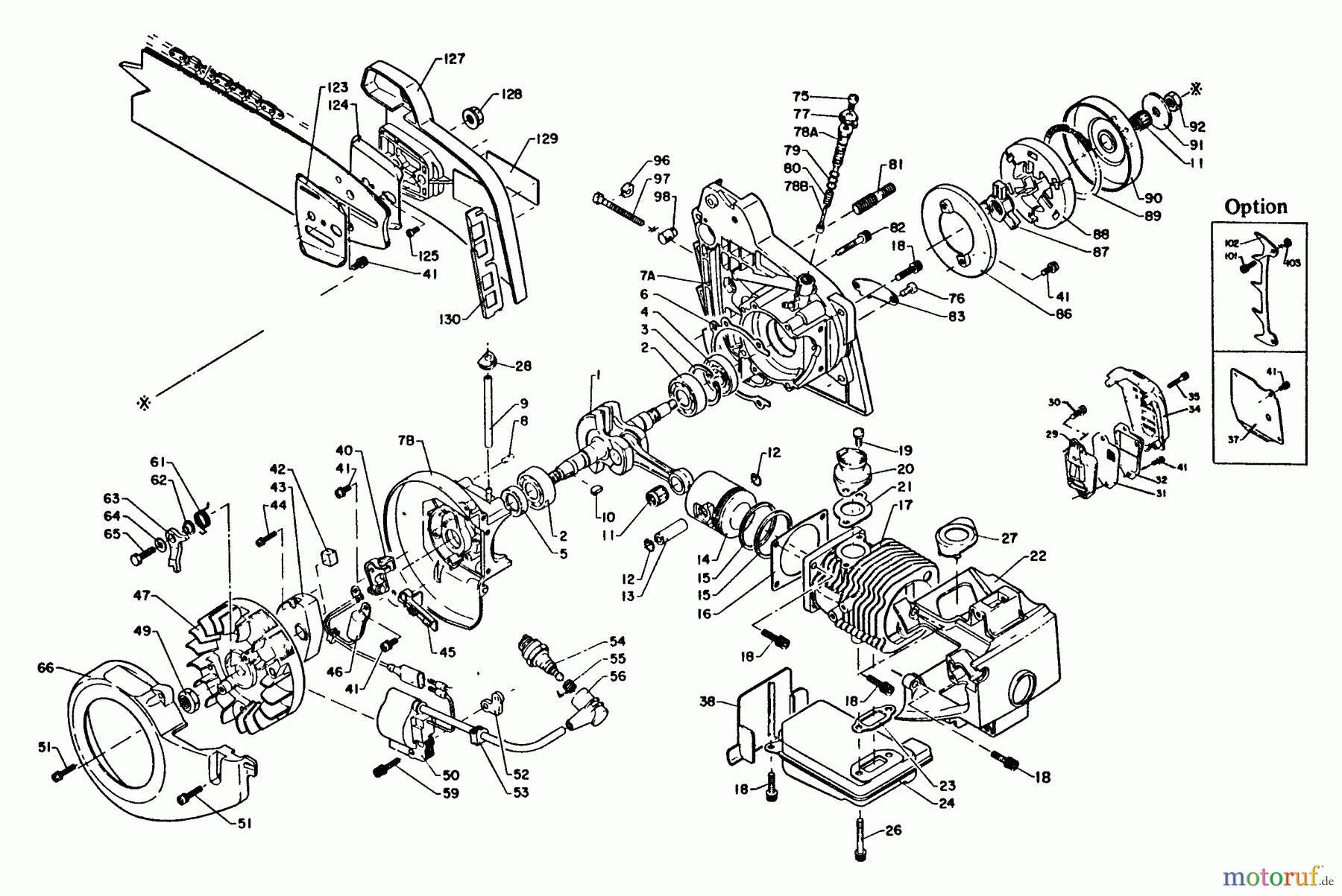  Echo Sägen, Kettensägen CS-500VL - Echo Chainsaw, S/N: 049001 - 999999 Engine Ext.,Ignition,Clutch,Oiler,Auto,Intake,Exhst,Cutting Attch