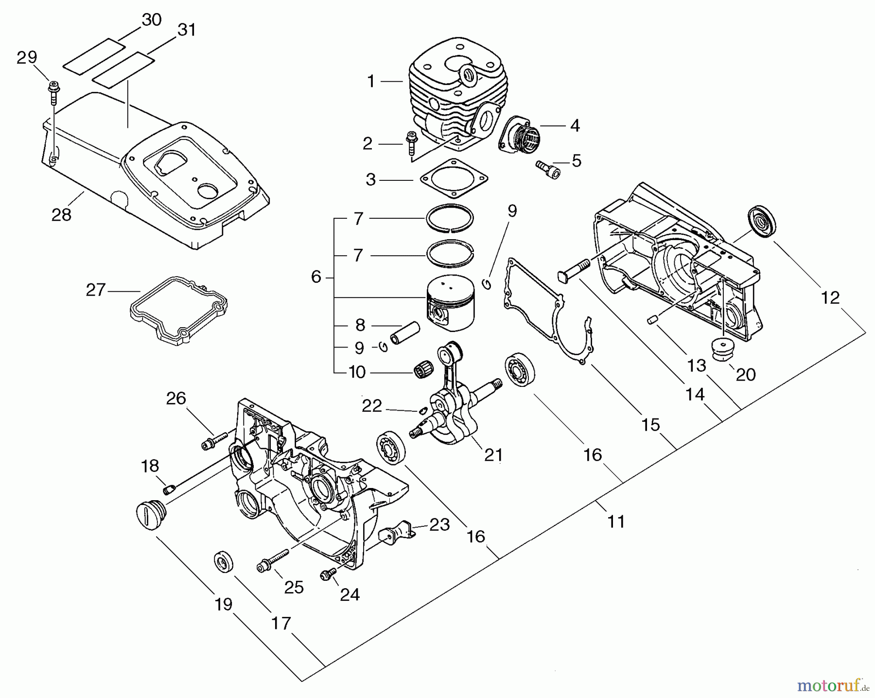  Echo Trennsägen CSG-680 - Echo Chainsaw, Engine, Crankcase, Cylinder Cover