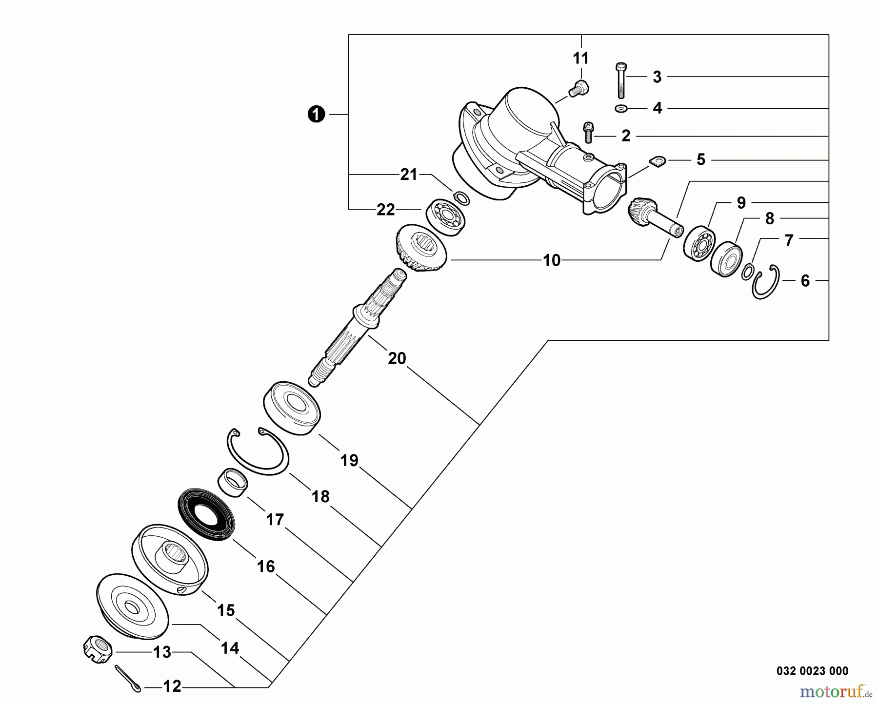  Echo Trimmer, Faden / Bürste SRM-311 - Echo String Trimmer, S/N:10001001 - 10999999 Gear Case
