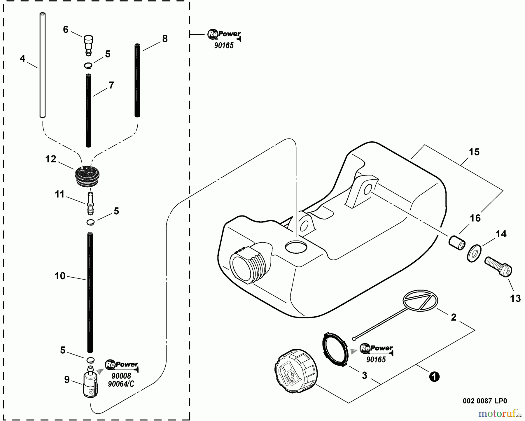  Echo Wasserpumpen WP-1000 - Echo Water Pump, S/N: W15204001001 - W15204999999 (Type 1E) Fuel System  S/N: W15204003802 - W15204999999