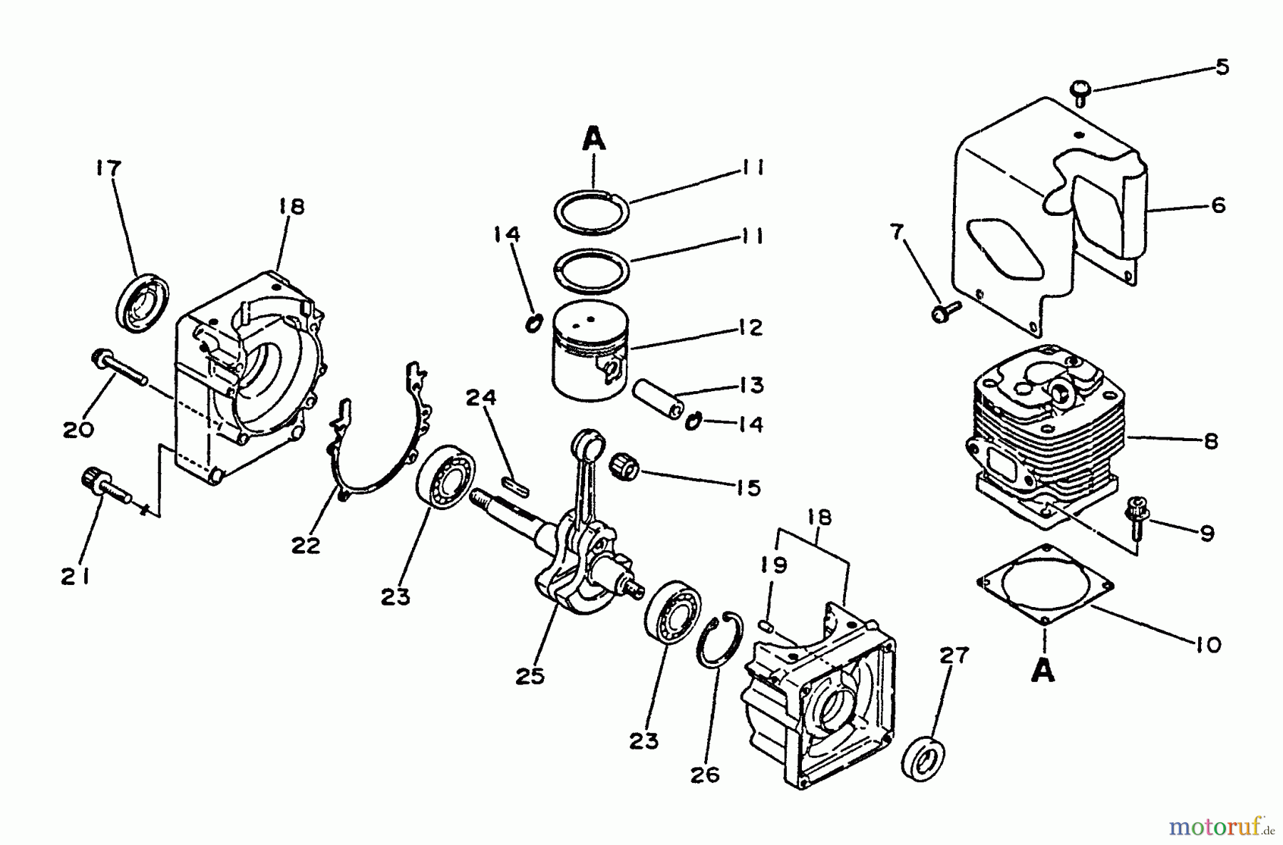  Echo Bläser / Sauger / Häcksler / Mulchgeräte	 PB-4500 - Echo Back Pack Blower, S/N 0000000 - 0034075 Engine, Crankcase