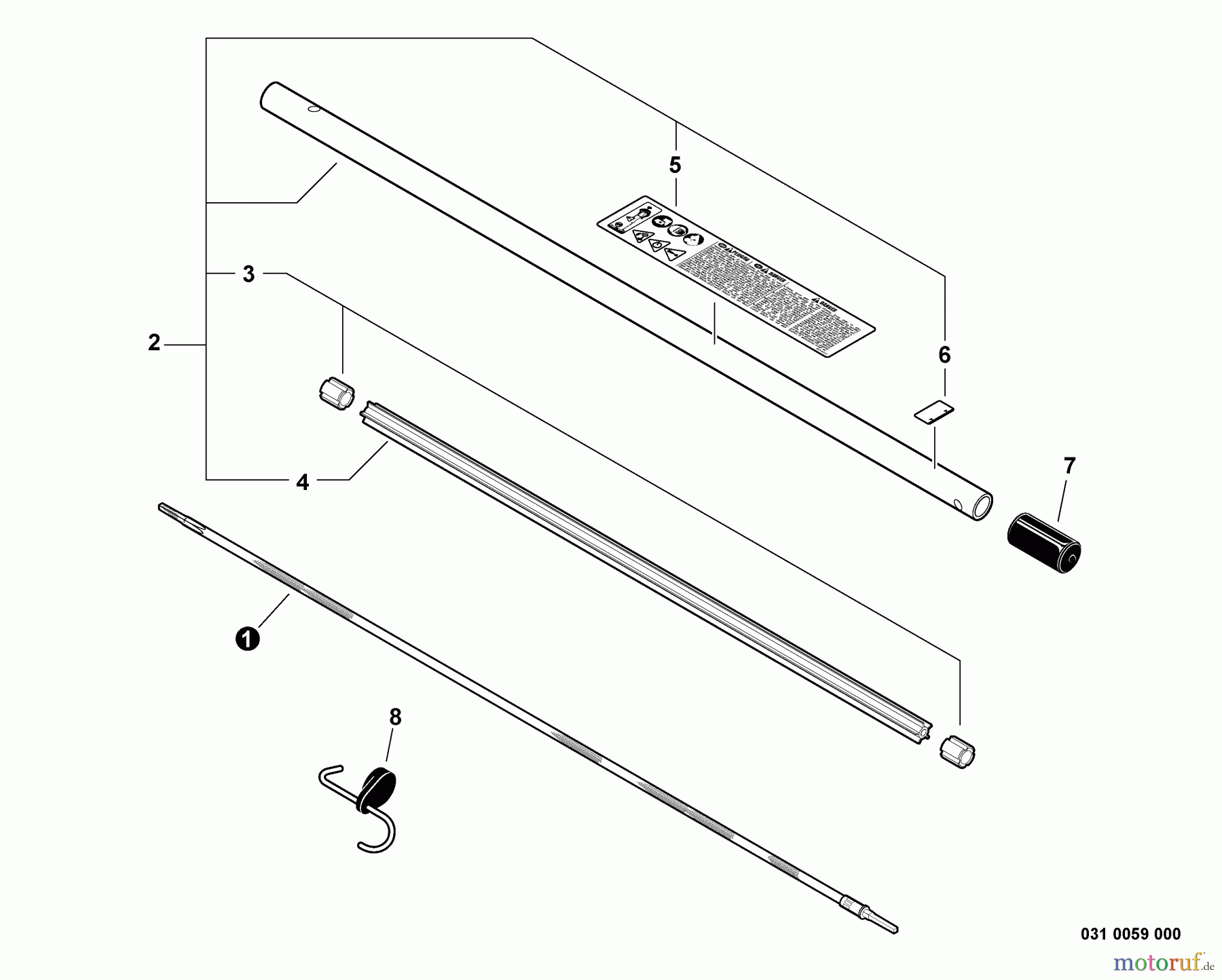  Echo Trimmer Zubehör 99944200465 - Echo Bed Redefiner Attachment, S/N: S89200001001 - S89200999999 Main Pipe Assembly